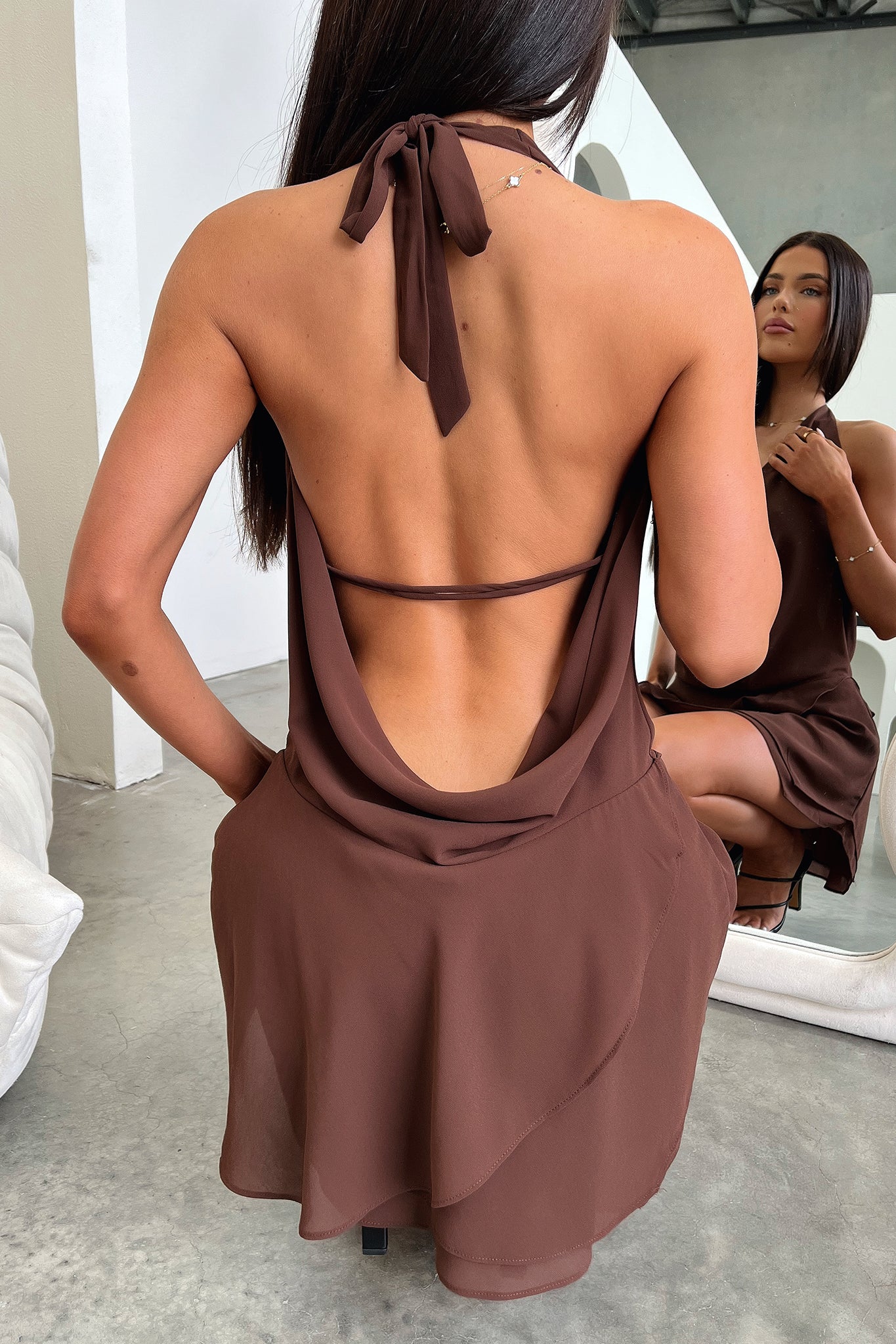 Cleo Dress - Elegant Brown Women's Dress for Casual & Evening Wear | Perfect for Parties, Dates & Office Outfits