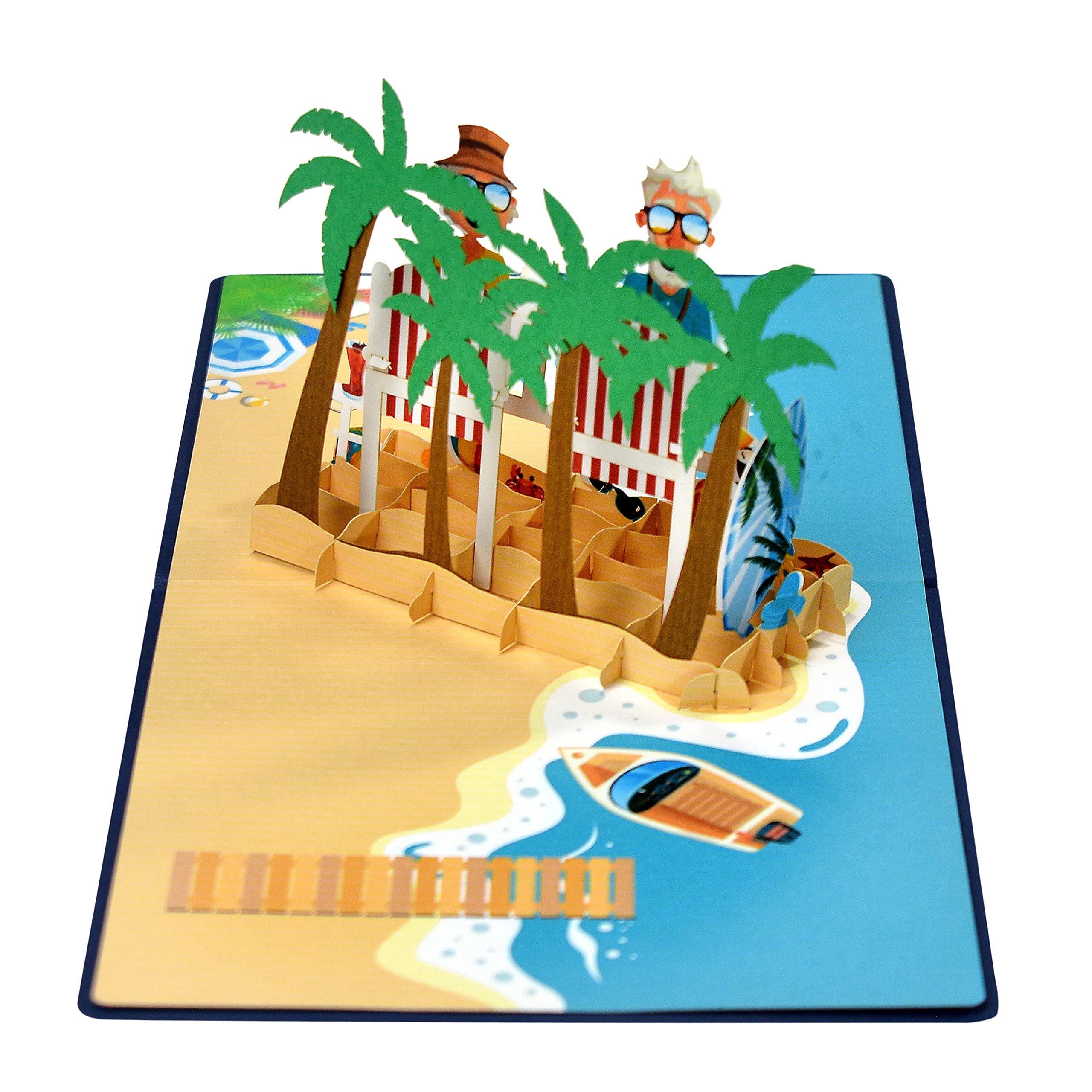3D Pop-Up Anniversary Card - Beach Couple Design for Birthday, Retirement & Special Occasions | Perfect Romantic Greeting Card for Couples, Beach Lovers & Memorable Celebrations