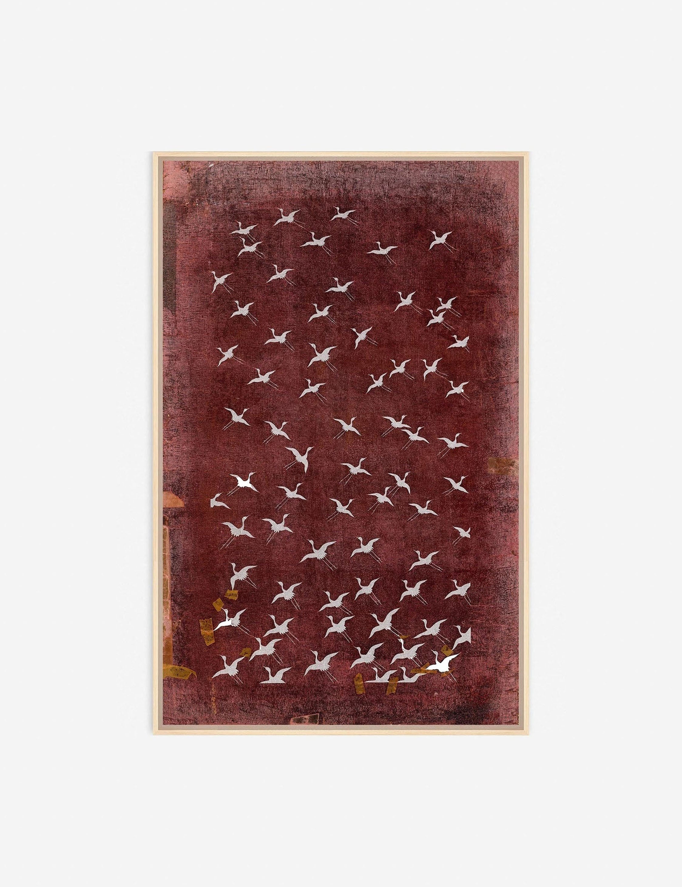 ZBC House Crane Stencil 2 Wall Art - Modern Asian-Inspired Home Decor for Living Room, Bedroom & Office