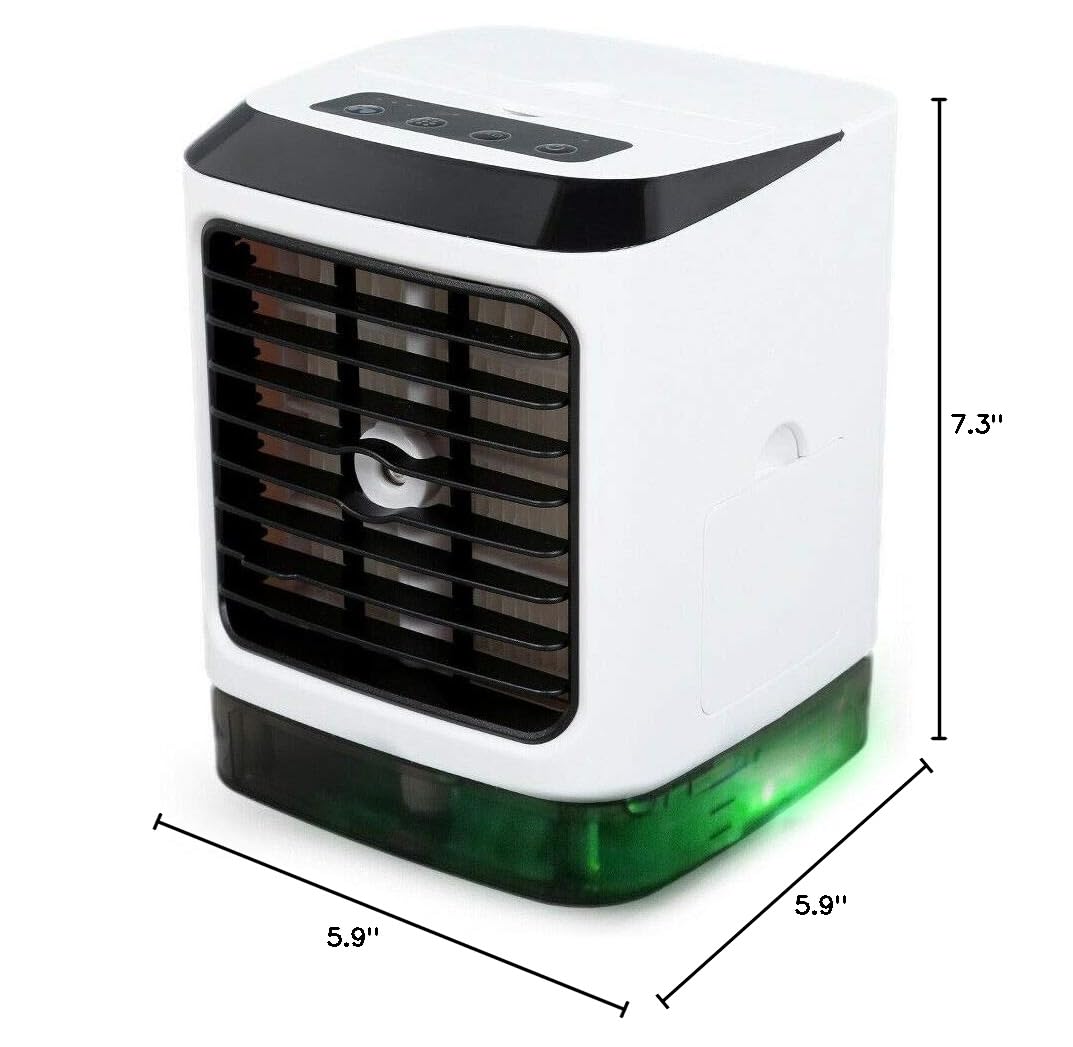 TOPCHANCES USB Portable Air Conditioner - Mini Cooling Fan with Water Humidifier, Personal Desktop Cooler for Home, Office, Bedroom & Travel Use