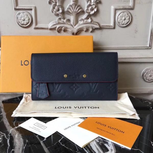 LV Pont Neuf Wallet Monogram Empreinte Leather in Marine Rouge - Luxury Women's Wallet for Everyday Use & Travel Essentials