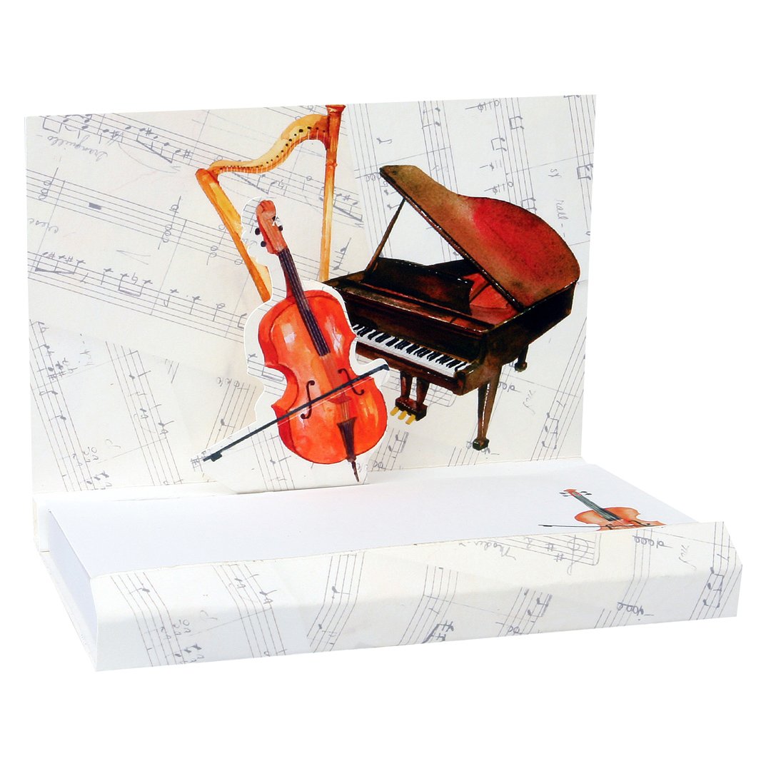Up With Paper Music Pop-Up Notepads - 12 Unique Musical Instrument Designs - Perfect for Gifts, Office Supplies & Creative Note Taking - Great for Musicians, Students & Stationery Lovers