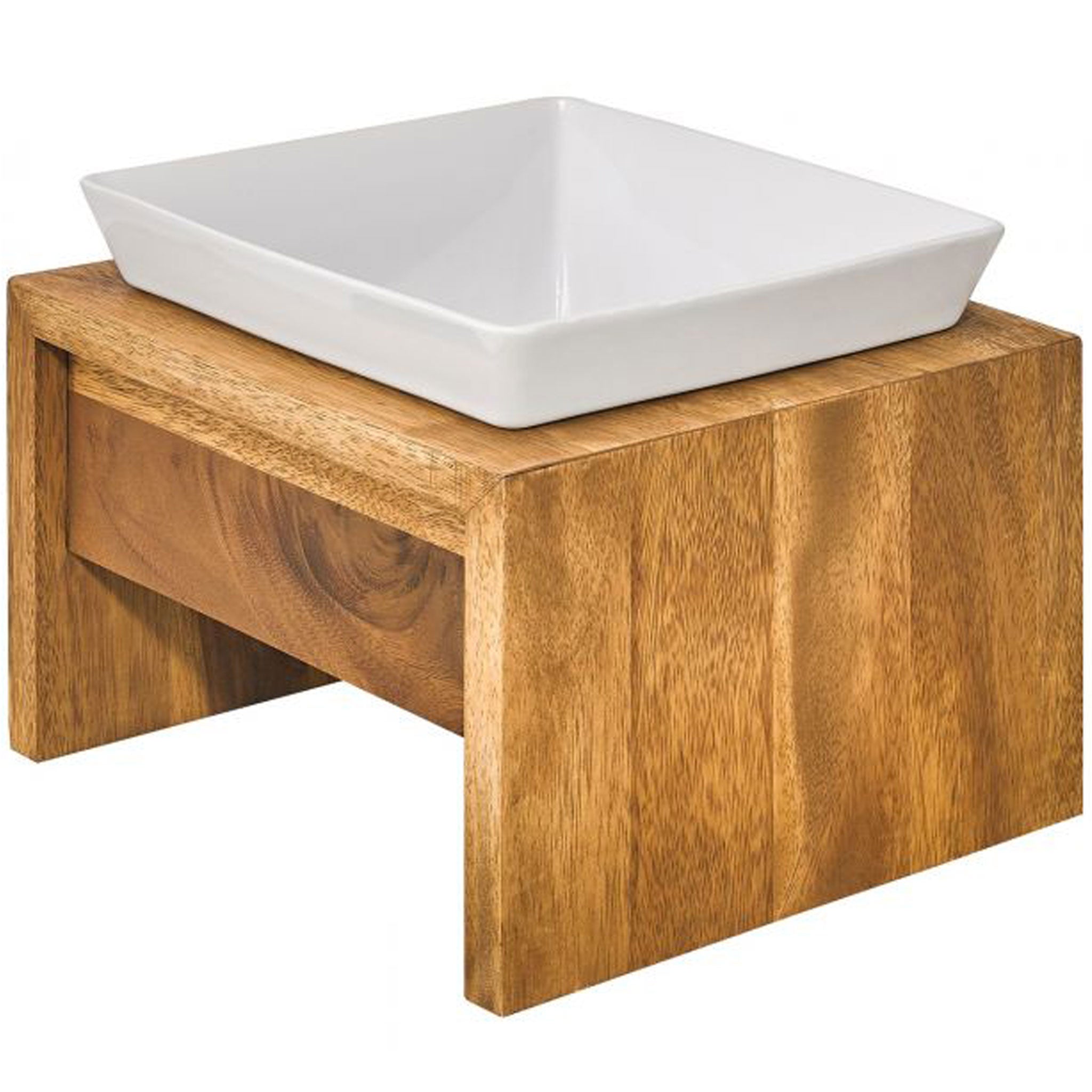 Premium Bamboo Dog Bowl - Eco-Friendly Single Feeder for Small & Medium Dogs - Perfect for Home, Travel & Outdoor Use