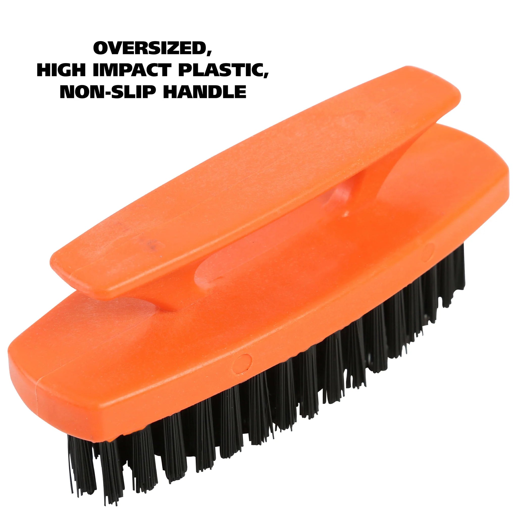 **GreatNeck 6-Pack Orange Hard Bristle Nail Brushes – Professional Quality Nail Cleaner for Mechanics, Gardeners, Men & Women – Ergonomic Handle for Deep Cleaning – Perfect for Workshop, Garage, and Outdoor Use (19025)**