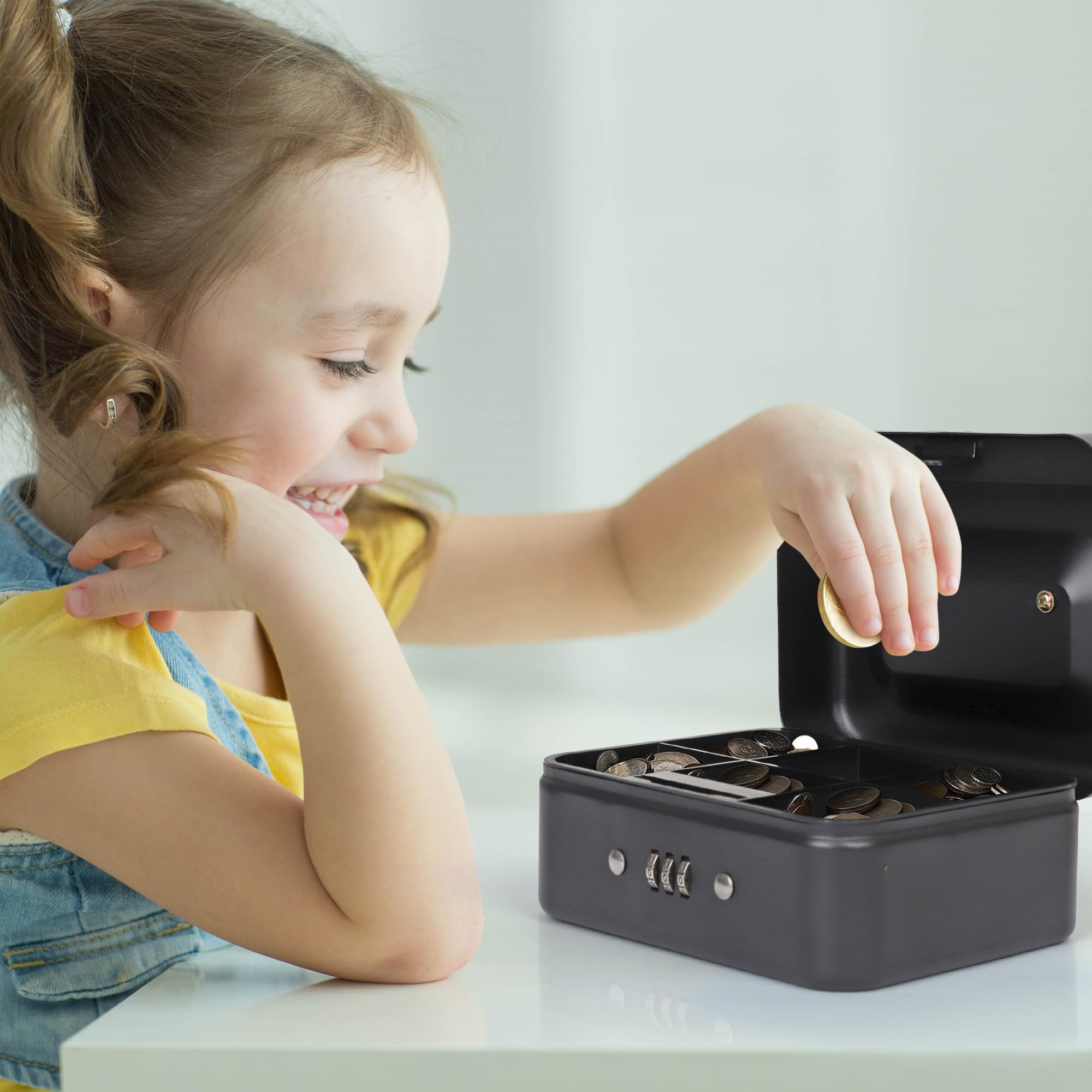 Darice Medium Cash Lock Box with Money Tray & Key Lock - 4.75