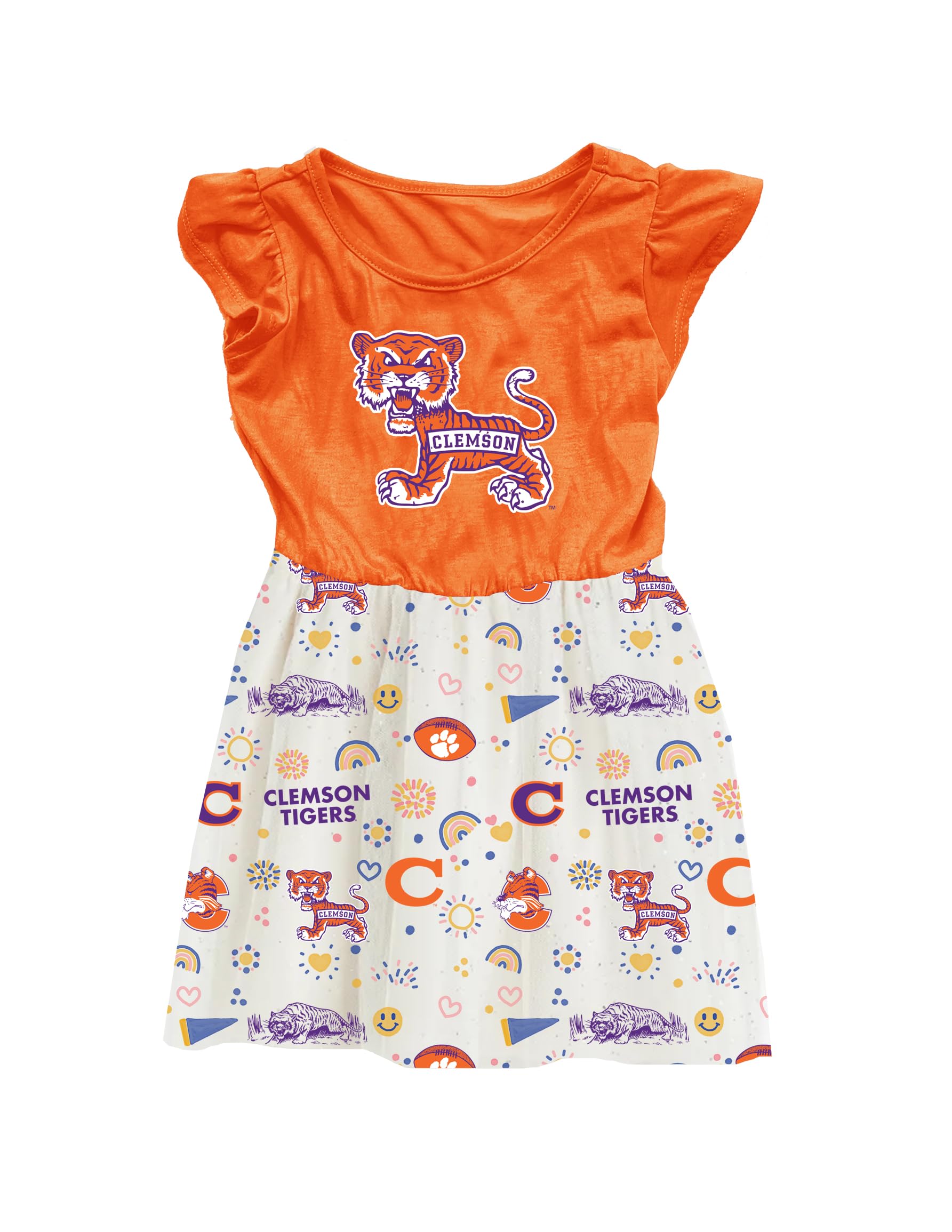 Wes and Willy Girls Princess Dress for Sports Fans | College Game Day Outfit | Perfect for Cheerleading, School Events & Birthday Parties