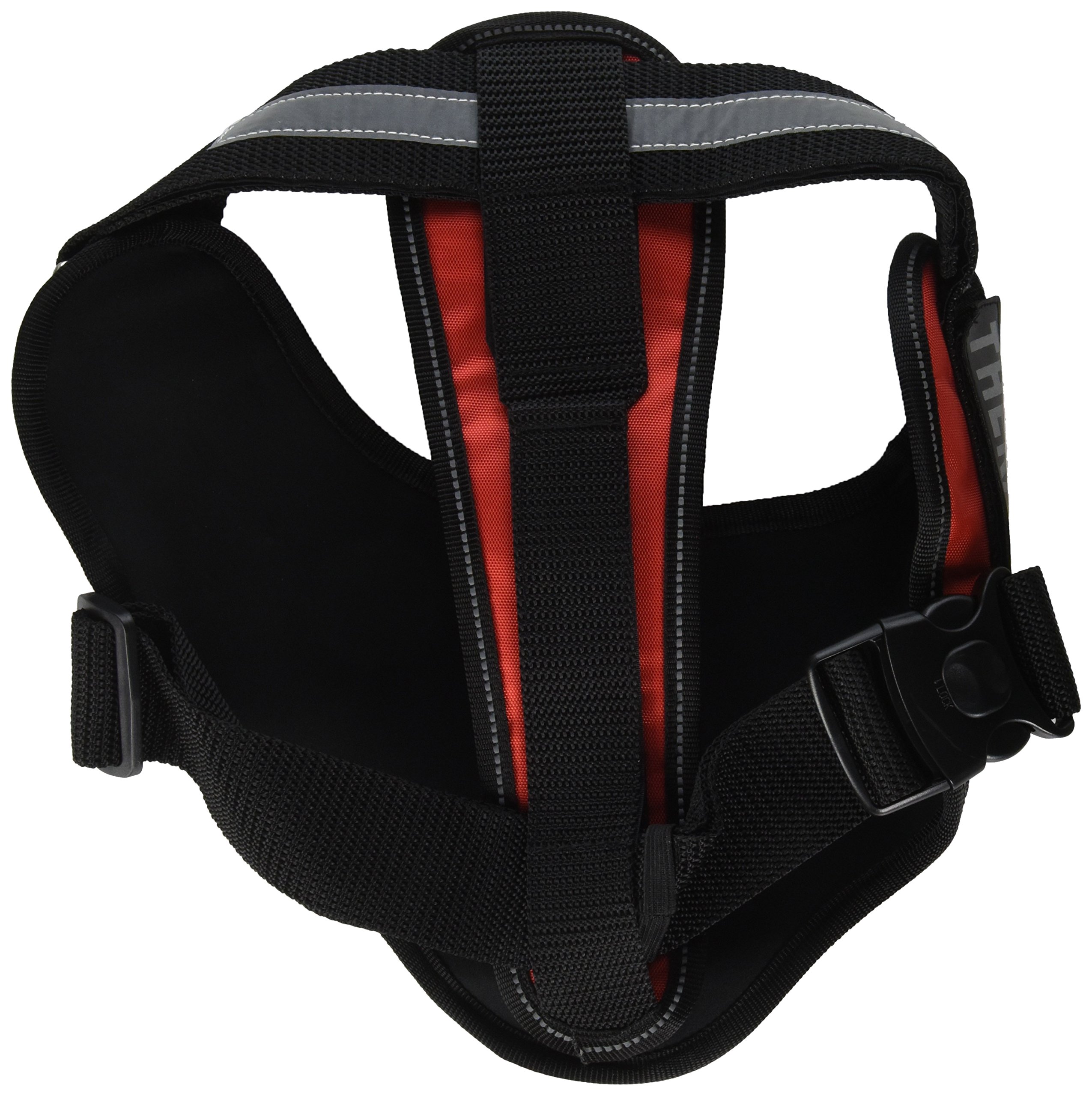 Dogline Alpha Nylon Service Vest Harness with Removable Chestplate & Therapy Dog Patches - Large (28-38 Inch Chest) Red - Perfect for Service Dogs, Therapy Work & Training