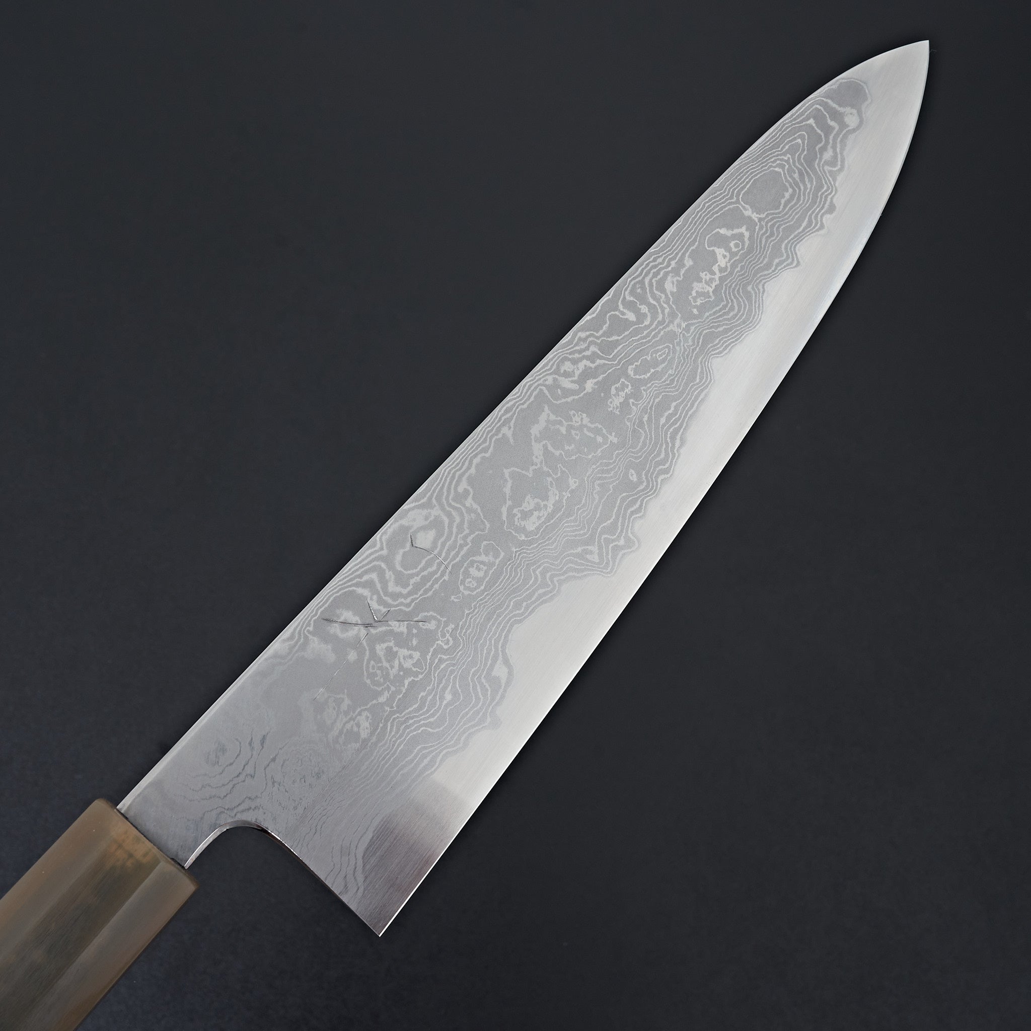 Hitohira Tanaka Kyuzo Blue #1 Damascus Gyuto 240mm Japanese Chef Knife - Taihei Makassar Ebony Handle - Perfect for Sushi, Meat Slicing & Professional Kitchen Use