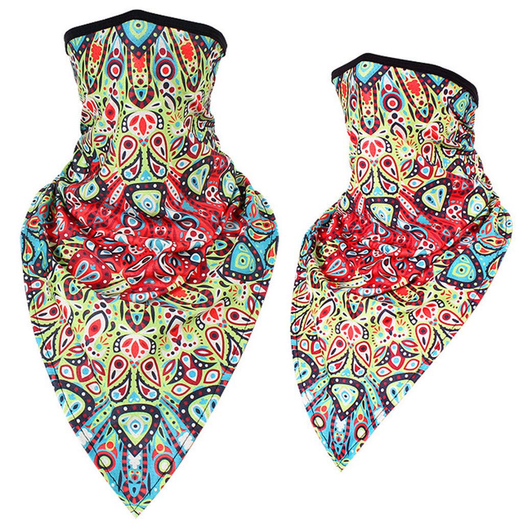 2PC Unisex Bandana Neck Gaiter - Breathable Face Scarf for Men & Women - UV Protection, Fashionable Headwear for Outdoor, Rave, Cycling, Hiking & Travel