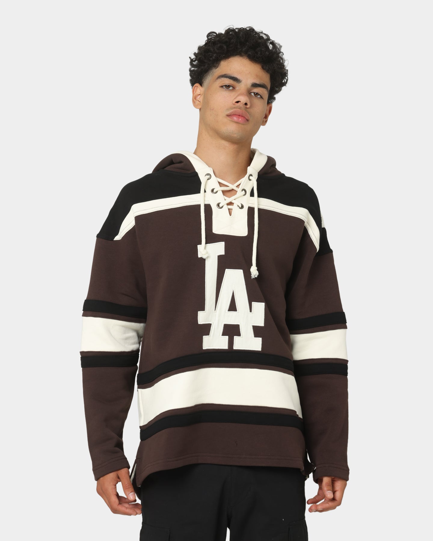 47 Brand Los Angeles Dodgers Superior Lacer Hoodie Brown - Cozy Baseball Fan Apparel for Game Day & Casual Wear