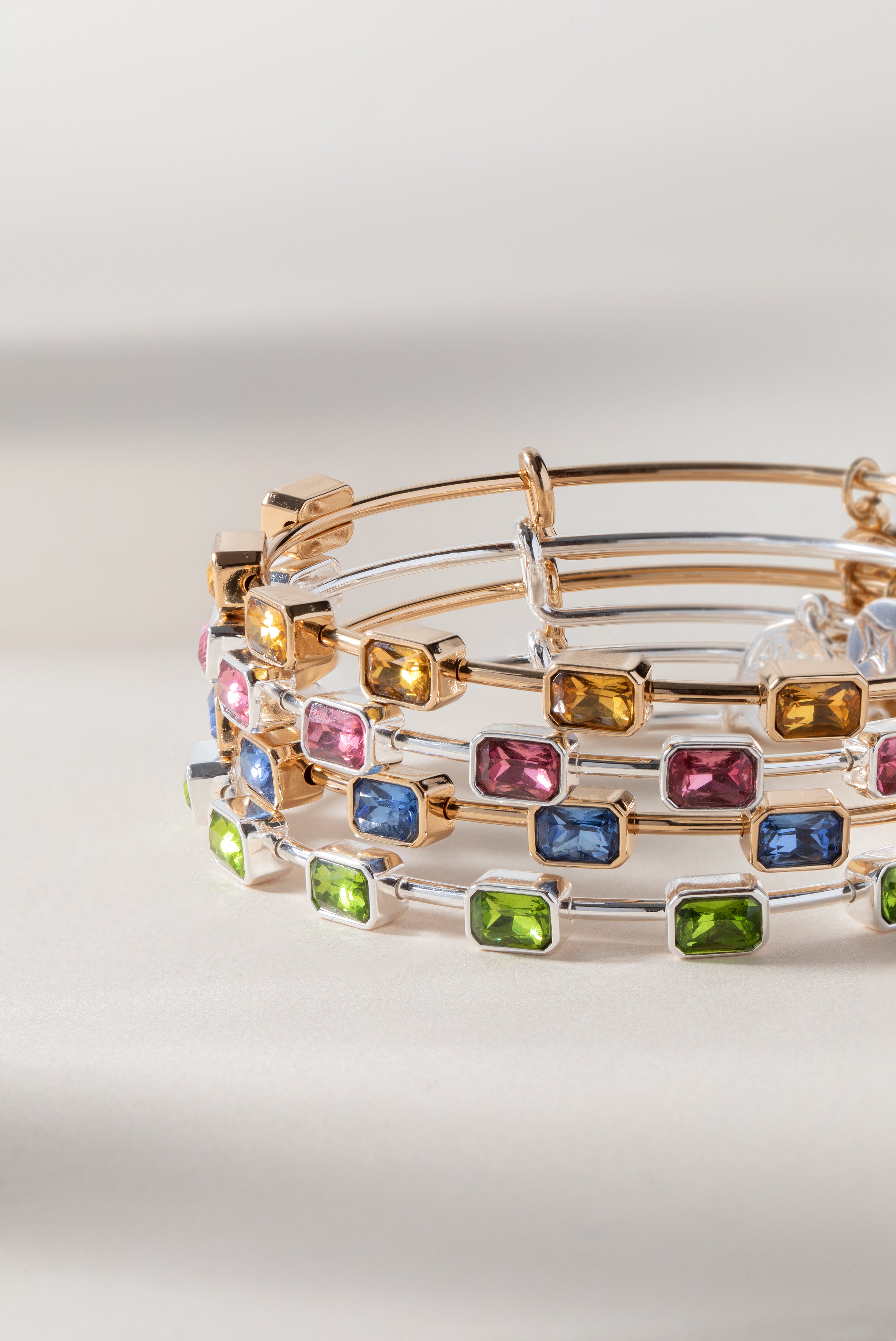 August Birthstone Emerald Cut Bangle - Sterling Silver Peridot Bracelet for Women | Elegant Jewelry Gift for Birthday, Anniversary & Special Occasions