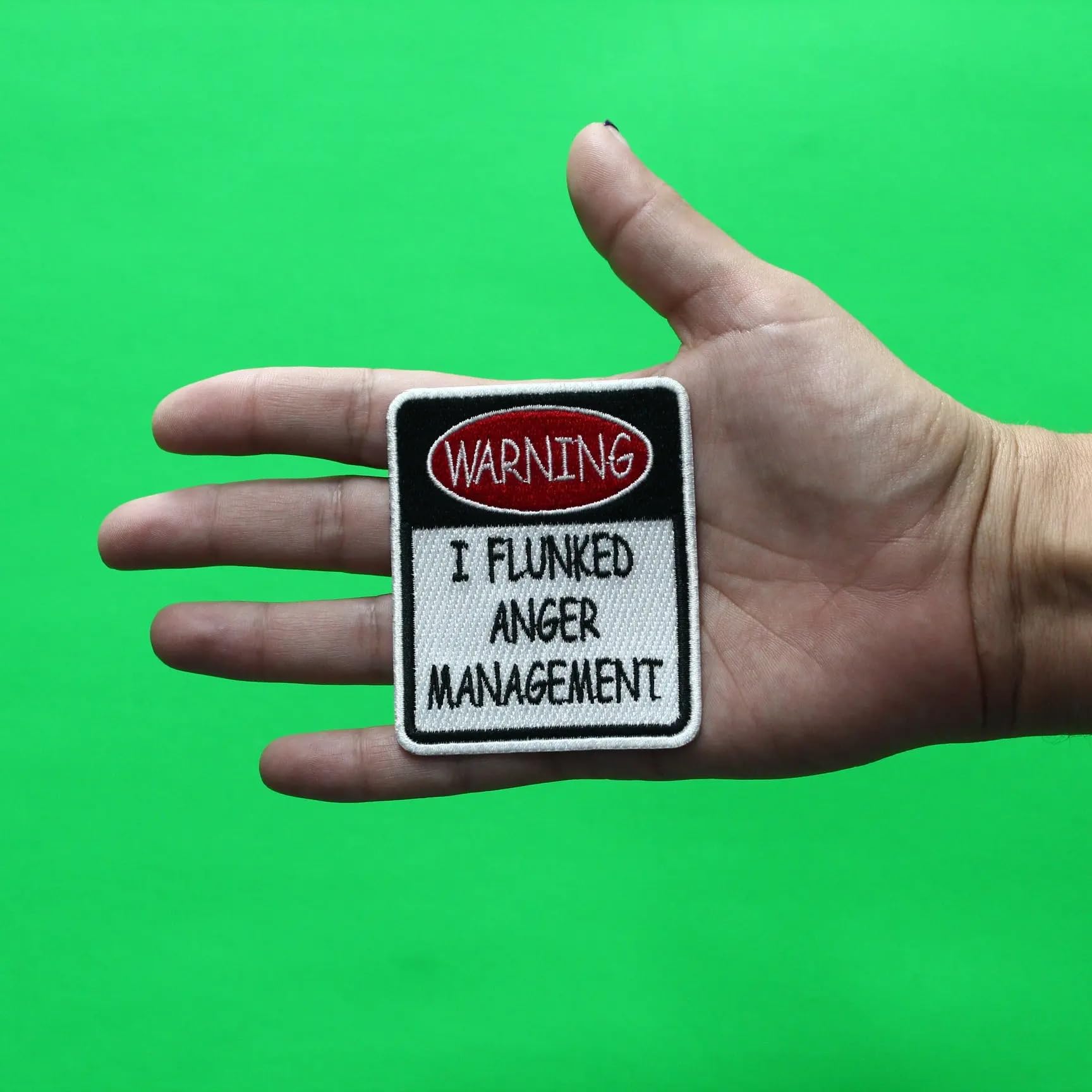 Funny 'I Flunked Anger Management' Embroidered Iron-On Patch - Perfect for Jackets, Hats, and Backpacks - Humorous Meme Gift for Friends