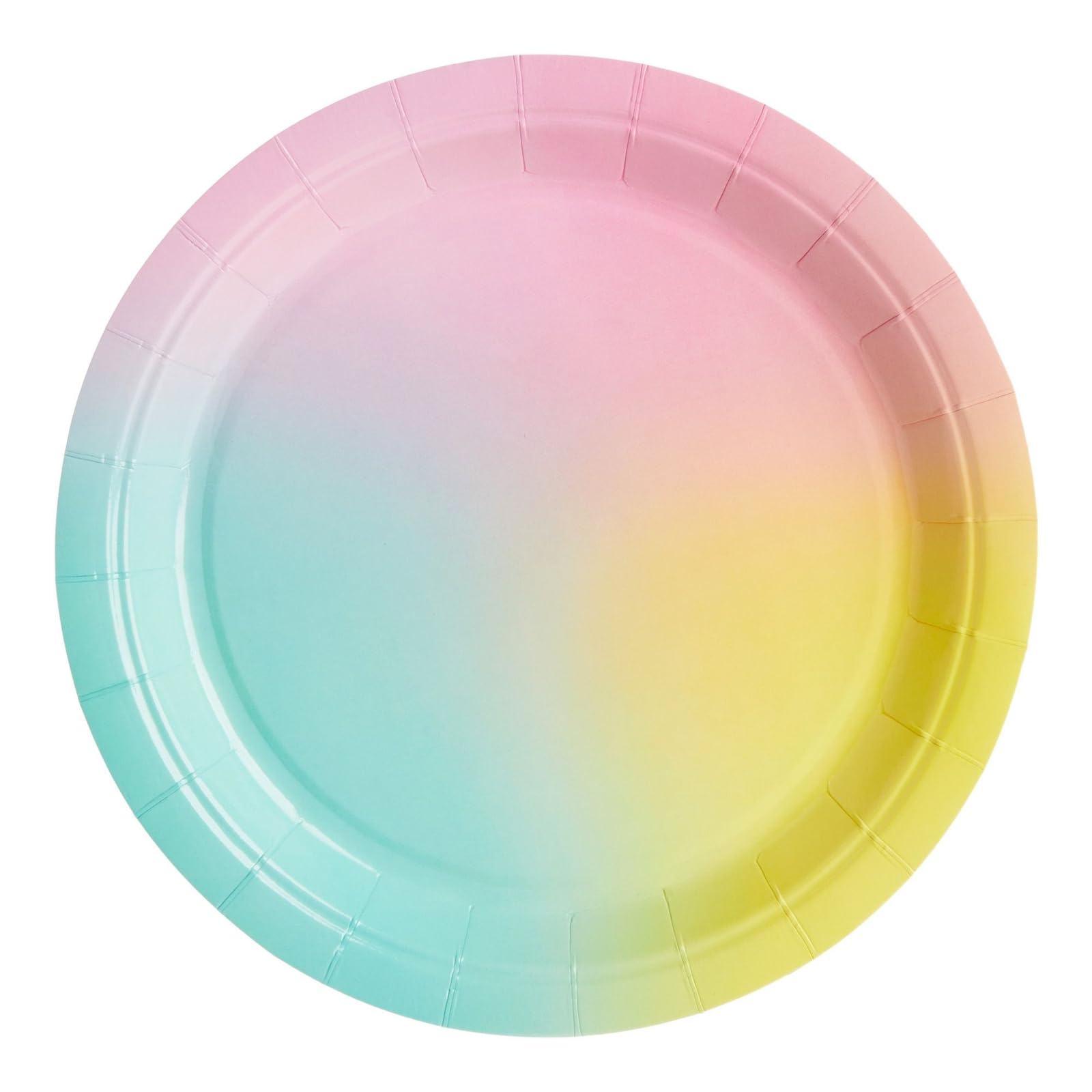 Pastel Rainbow Party Supplies - 80 Pack of 9 Inch Disposable Paper Plates for Birthday, Baby Shower & Bridal Shower Decorations