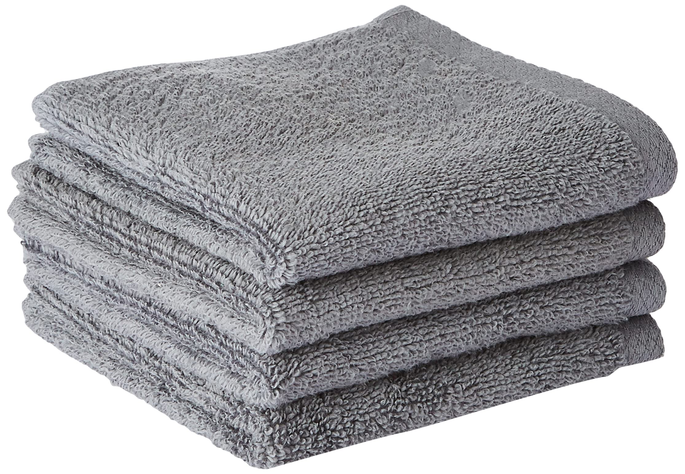 Bianca Zero-Twist 100% Cotton Ultra-Fluffy Bath Towels - 4pc Soft Face Towel Set (Paradiso, Solid Grey) for Spa, Gym & Luxury Home Use