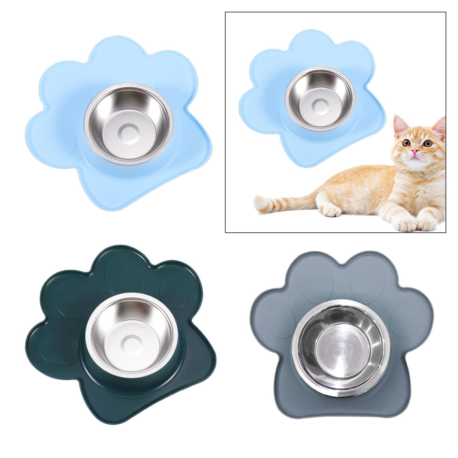 Premium Non-Slip Pet Food & Water Bowl for Cats & Dogs - Durable Stable Design with Anti-Tip Base - Blue Pet Feeder Dish for Home, Travel & Outdoor Use | Pet Supplies | Dog & Cat Bowls | Dishes & Feeders