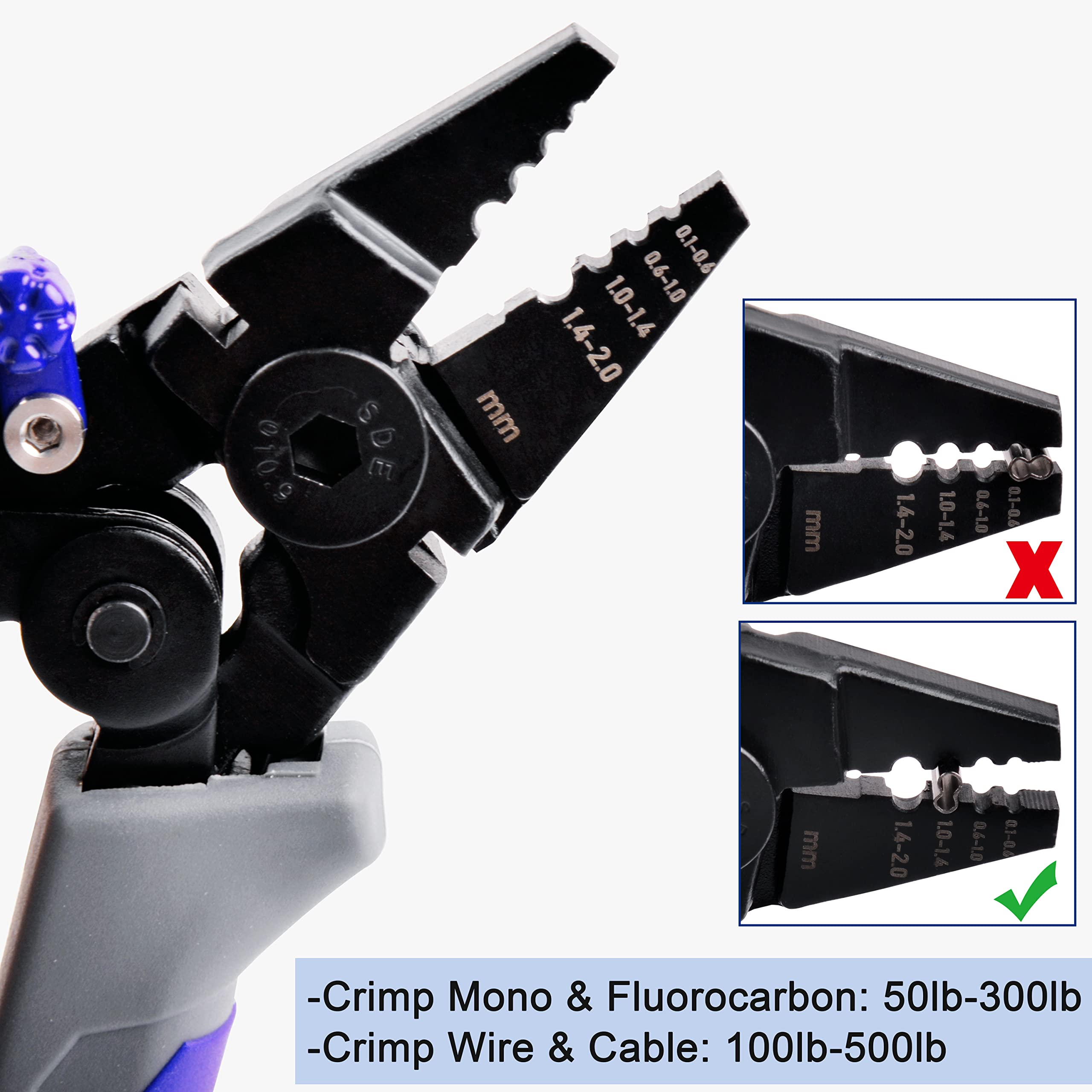 Premium Crimping Tool Pliers with Wire Cutter - High Carbon Steel Fishing Pliers for Effortless Terminal Crimping | Portable Wire Crimper for Fishing, Electrical Work & DIY Projects