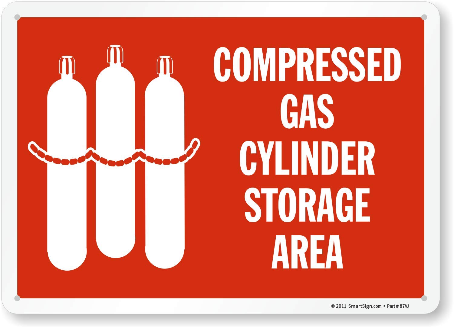 Compressed Gas Cylinder Storage Area Sign - 10