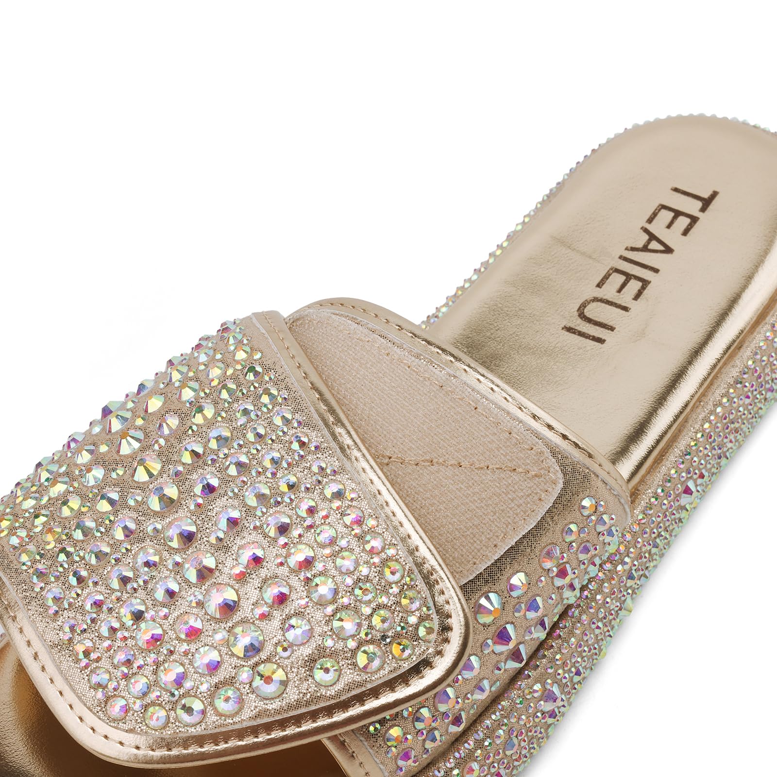Sparkly Pearl Platform Sandals for Women - Comfortable Dressy Slip-On Open Toe Beach Sandals | White Summer Casual Shoes for Weddings, Parties & Vacation Wear