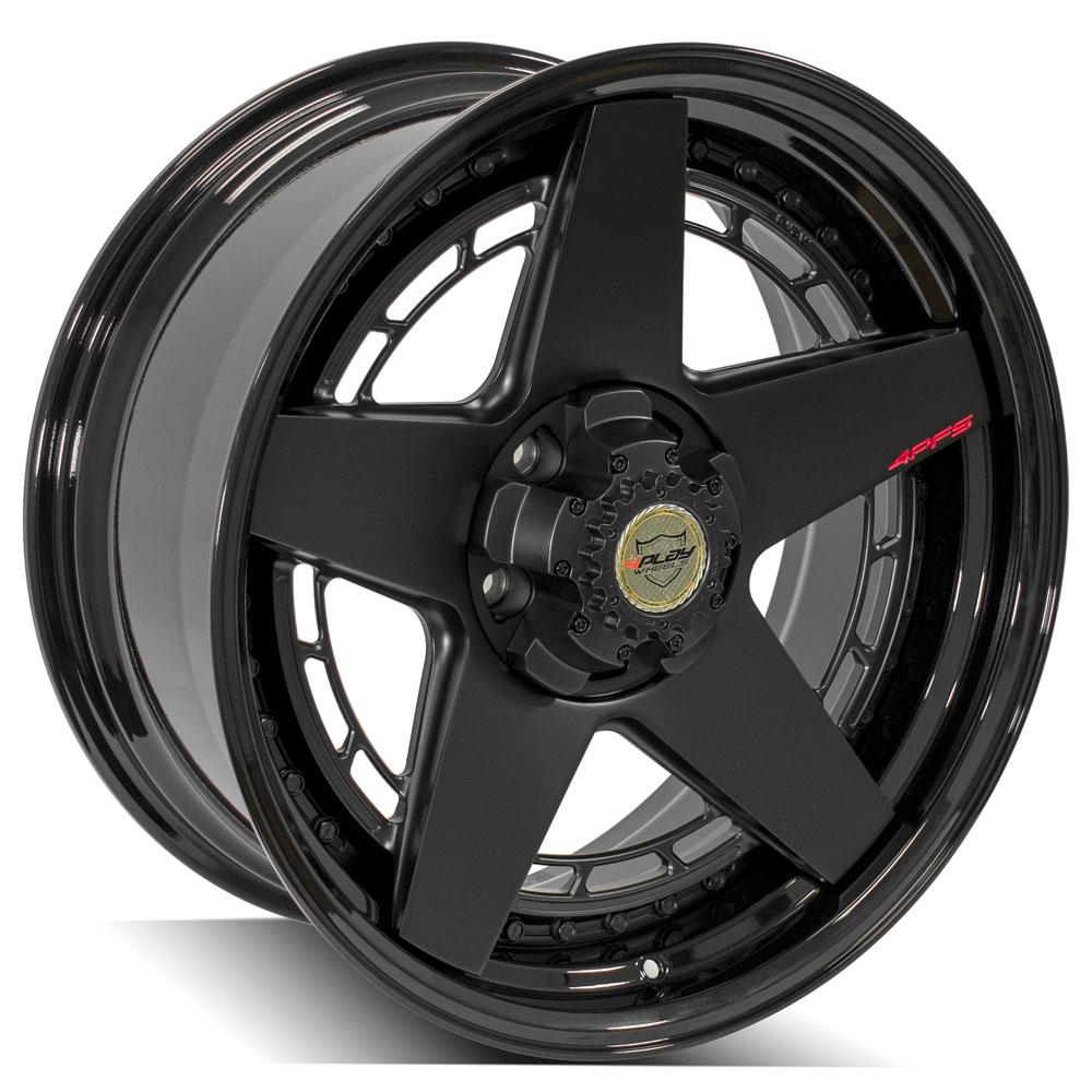 4Play Forged Series 4PF5 Matte Black with Gloss Black Barrel 20x9.0 Wheels 5x150mm Bolt Pattern 110.1mm Hub - Perfect for Off-Road Trucks & SUVs