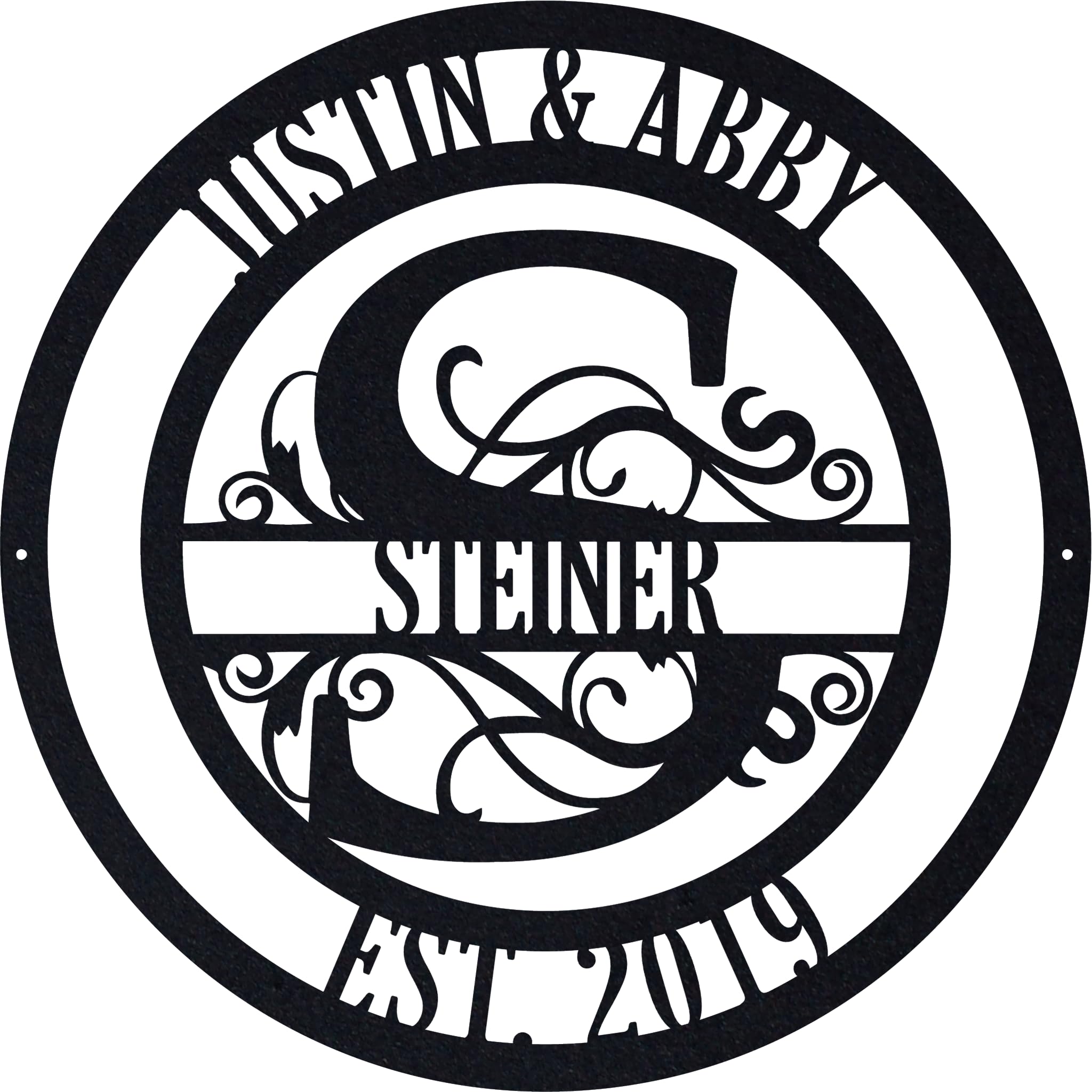 Custom Wedding Monogram Metal Wall Art - 18