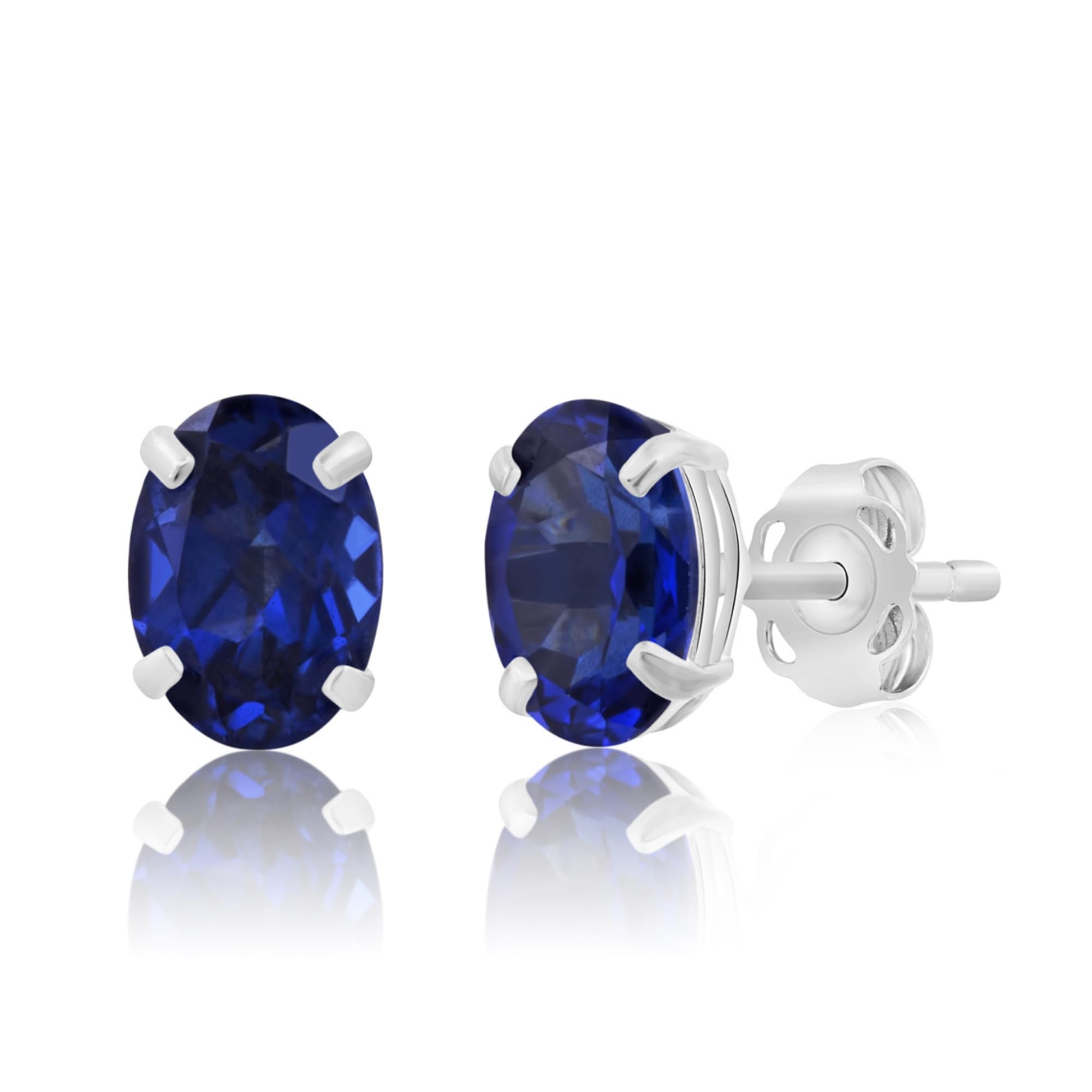 14K Gold Oval Stud Earrings for Women with Push Backs | 7x5mm Gemstone Birthstone Earrings | Real 14 Karat Gold Studs | Hypoallergenic Jewelry for Sensitive Ears | Perfect Gift for Birthday, Anniversary & Special Occasions | MAX + STONE