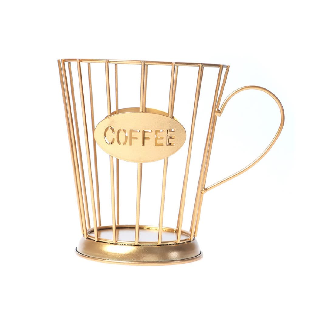 Premium Coffee Capsule Storage Basket - Golden Coffee Pod Organizer for Nespresso, Keurig & Dolce Gusto - Perfect for Home, Office, Cafe & Hotel Use