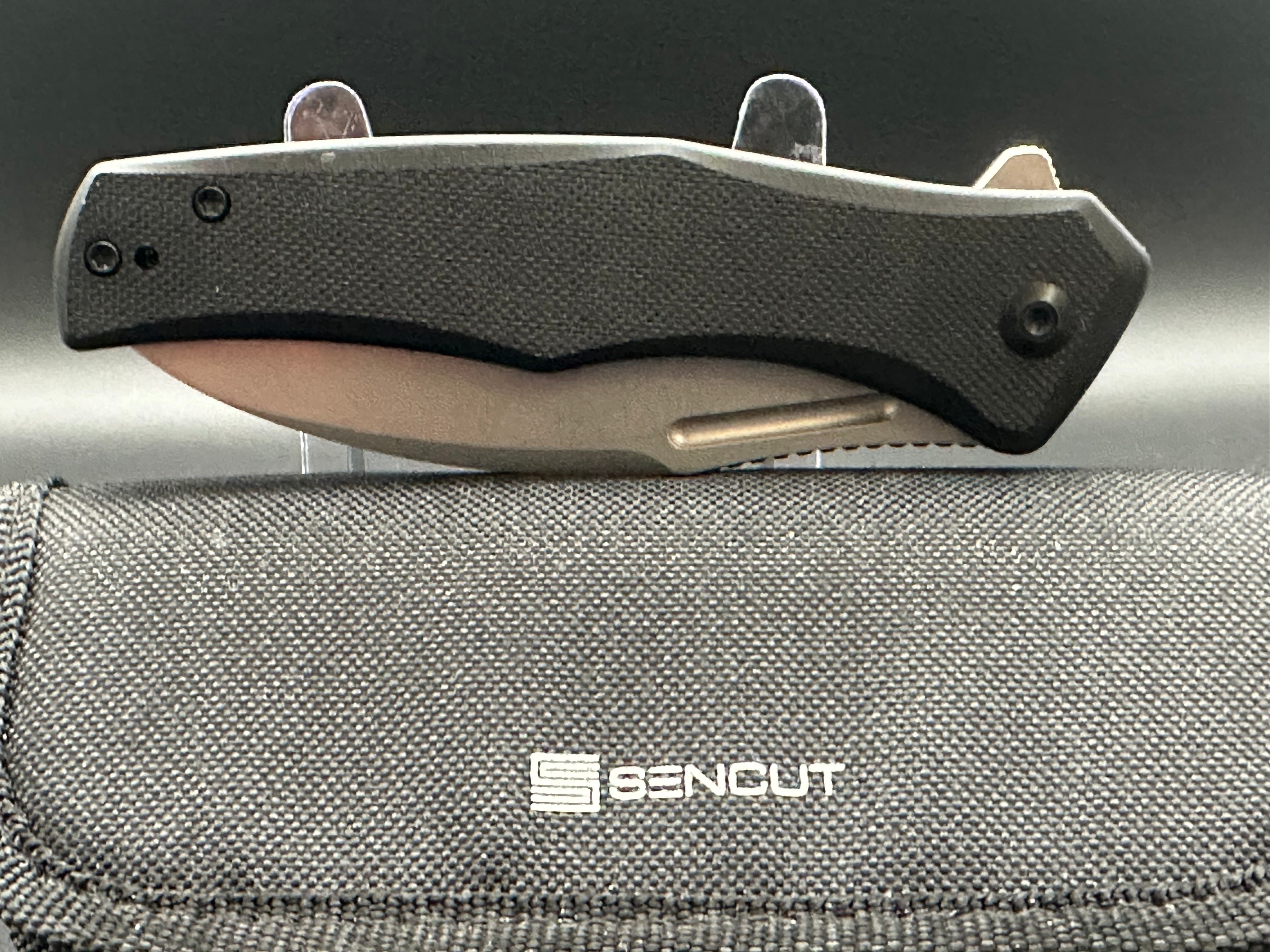 SENCUT Watauga Folding Pocket Knife - Black G10 Handle - EDC Camping, Hiking & Outdoor Survival Tool
