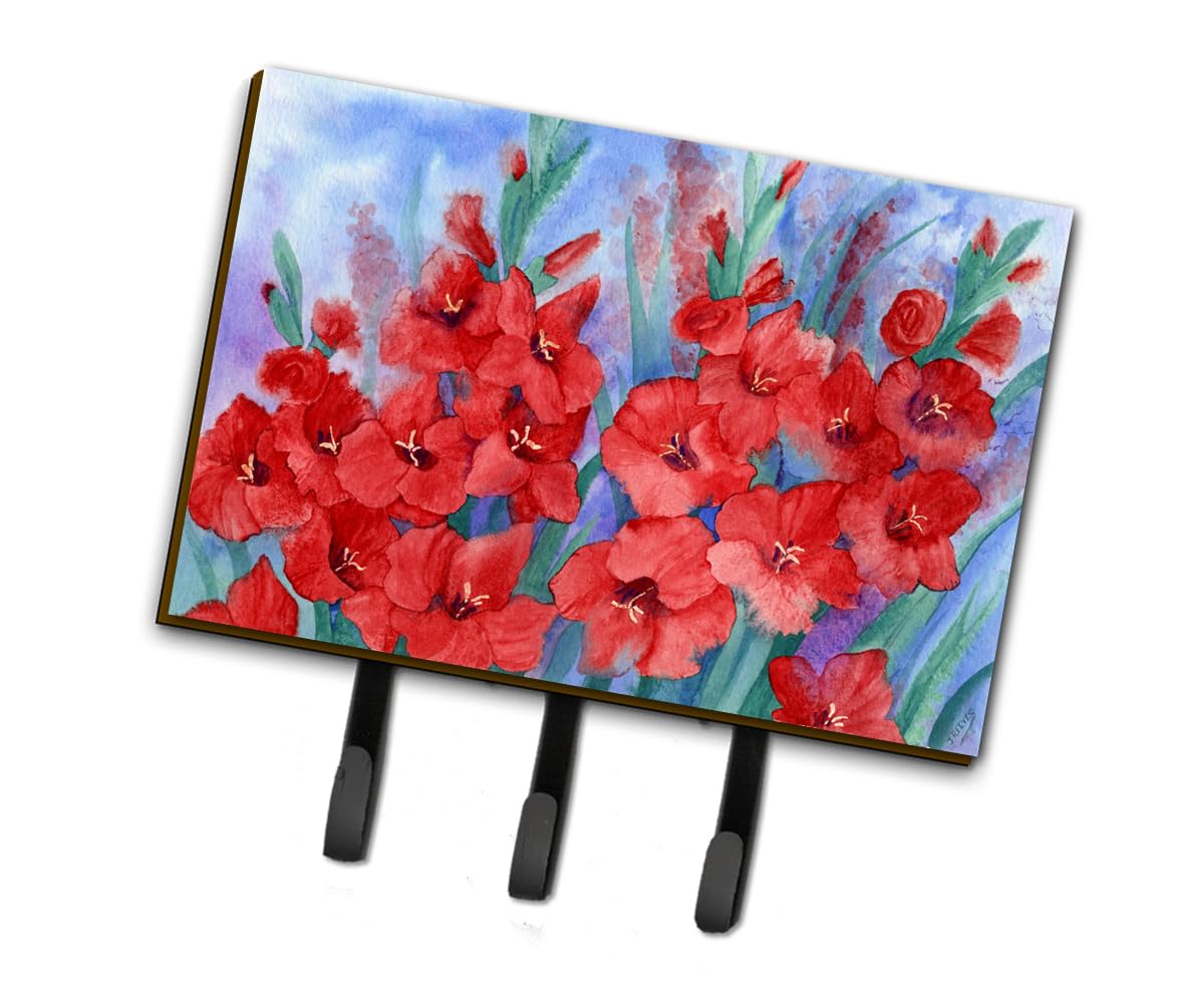 Caroline's Treasures IBD0250TH68 Gladioli Wall Hook Organizer - Key Holder, Coat Rack, Leash Hanger for Entryway, Kitchen & Bathroom - Perfect for Hanging Keys, Towels, Aprons & Pet Leashes