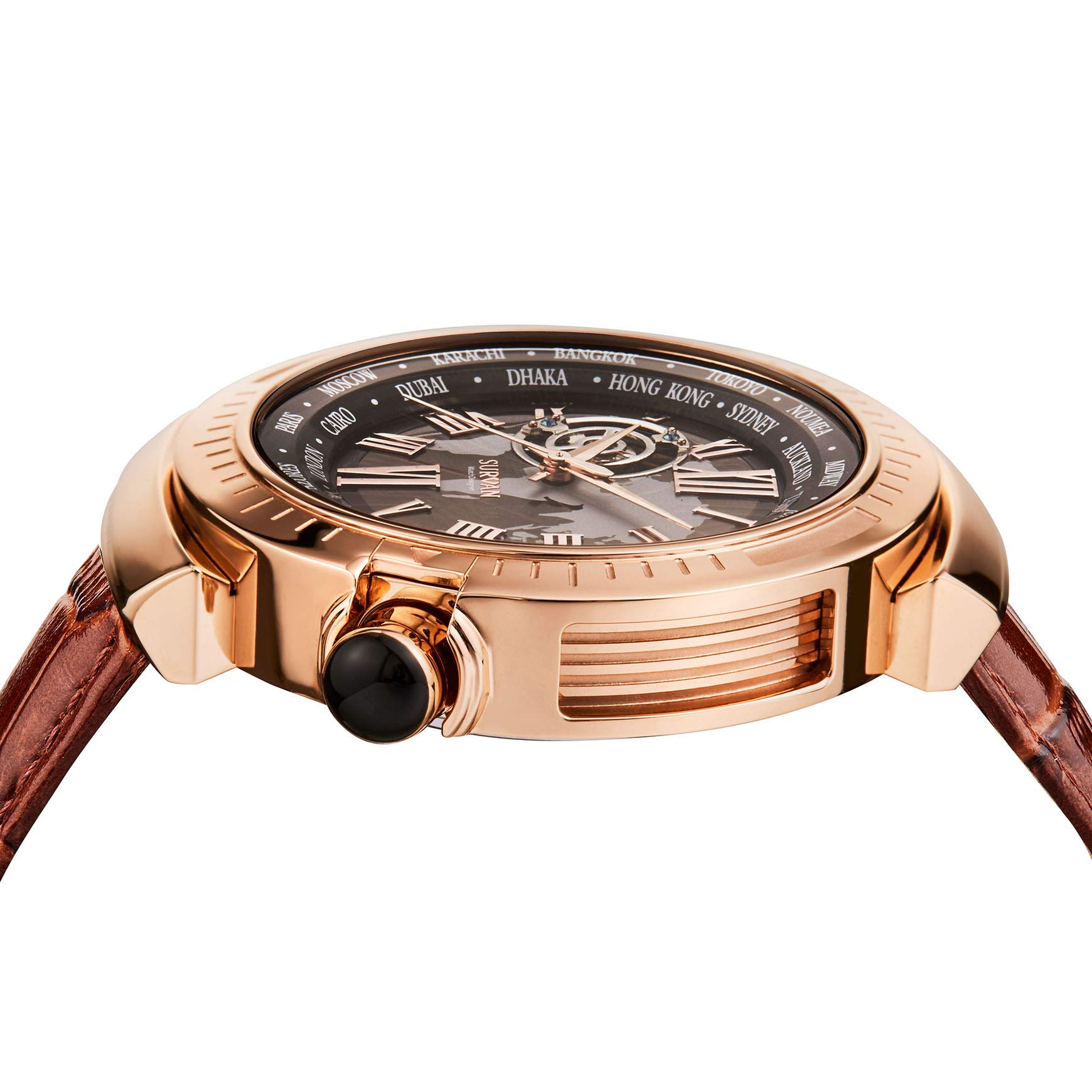 **Automatic Watches for Men - Leather Strap Mechanical Watch with Water Resistant Skeleton Design, Self-Winding (No Battery Needed) - Perfect for Business, Casual & Formal Wear**