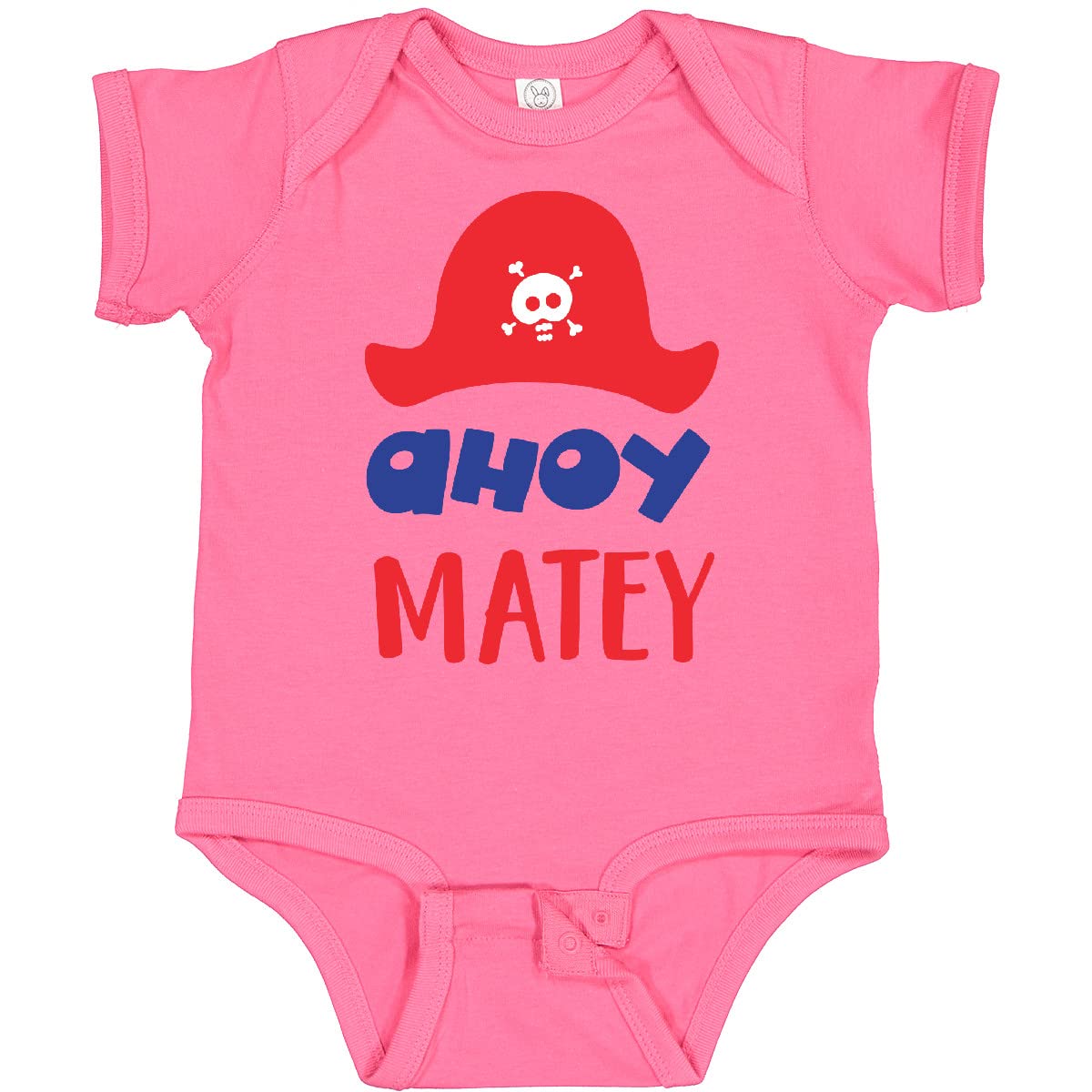 Inktastic Ahoy Matey Pirate Hat Skull & Bones Baby Bodysuit - Soft Cotton Infant Onesie for Pirate Themed Parties, Halloween Costumes & Nautical Outfits