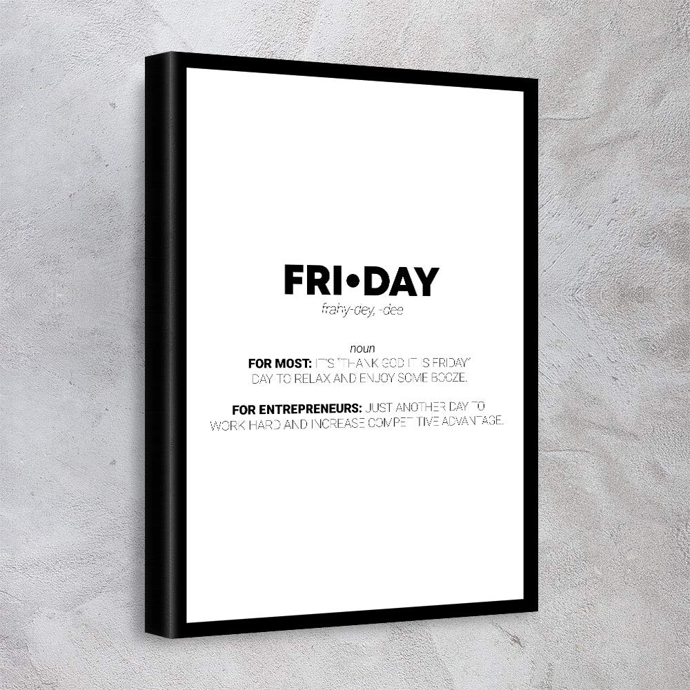 Motivational Canvas Wall Art - Inspirational Quote Prints for Office, Gym & Home Decor - Ready to Hang Gallery Wrapped (30x45in, Black & White) - Made in USA | Perfect for Workout Motivation & Modern Interior Design
