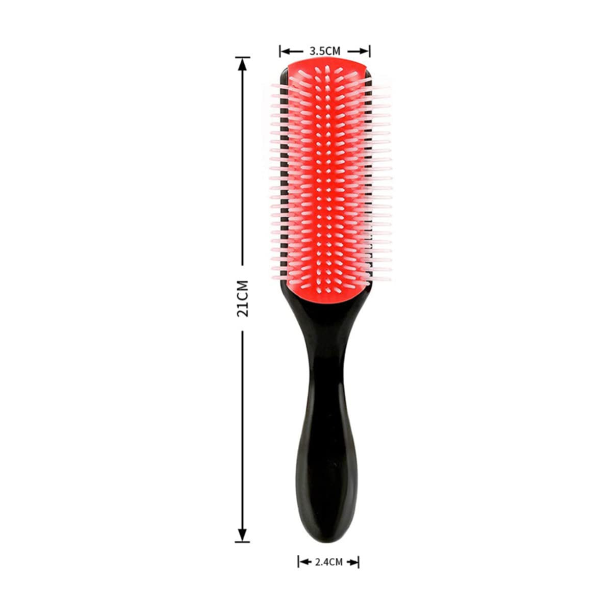 2 Pack 9-Row Nylon Hair Brushes with Cushion Bristles - Professional Massage Styling Brush for Salon & Home Use - Perfect for Detangling, Smoothing & Volumizing Hair