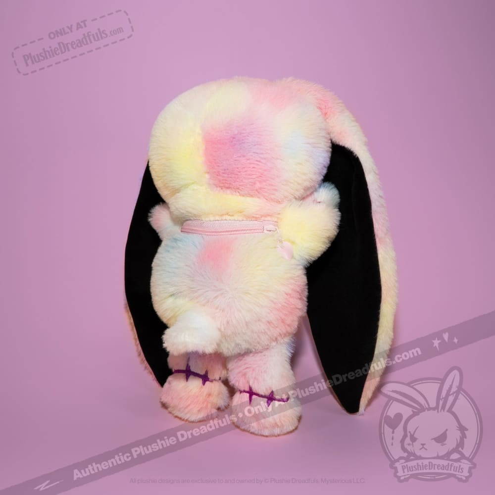Plushie Dreadfuls Anxiety Rabbit Tie Dye Limited Edition Stuffed Animal - Soft Plush Toy for Stress Relief, Anxiety Comfort & Emotional Support