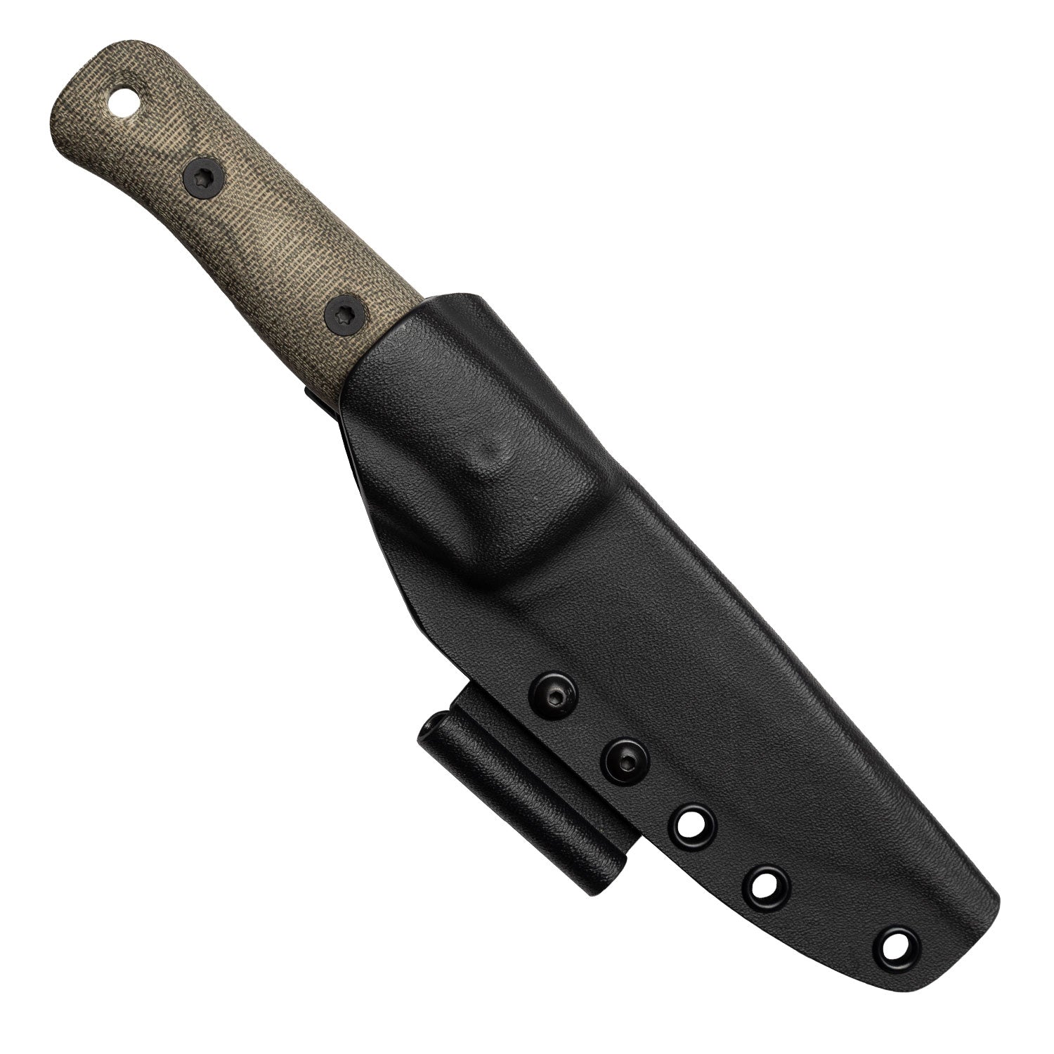 Premium BLEM F4 Bushcraft Survival Knife - Polished Stonewash MagnaCut Blade with Green Canvas Micarta Handle - Ideal for Outdoor Camping, Hunting & Wilderness Survival