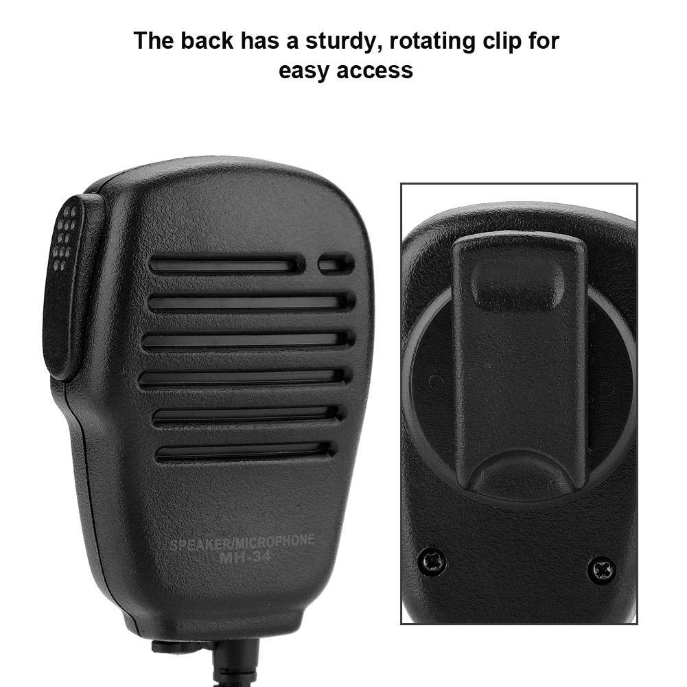 Talkie Speaker Microphone with 3.5mm Headphone Jack - Handheld Shoulder 2 Way Radio External Speaker Mic with PTT for YAESU/Vertex - Perfect for Amateur Radio, Outdoor Adventures & Emergency Communication