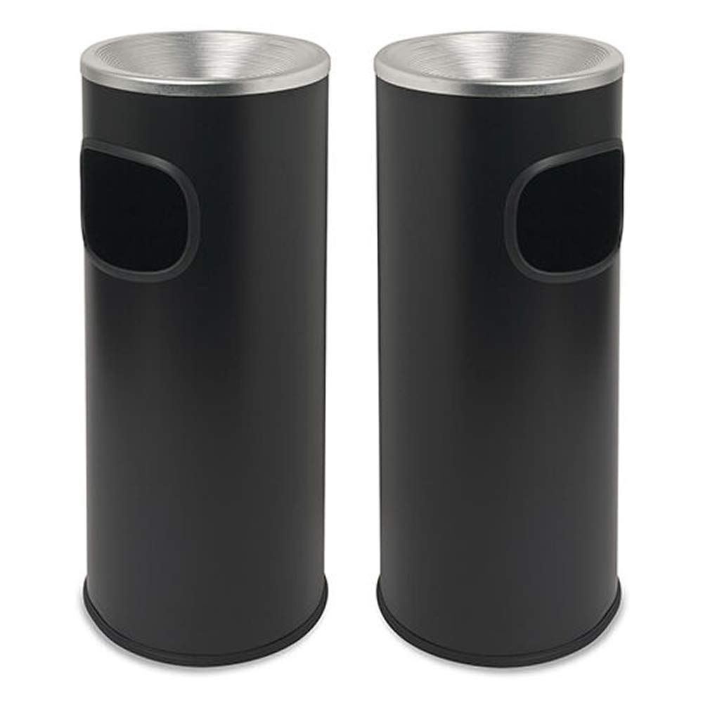 Fireproof Outdoor Cigarette Stand Ashtray - 3 Gallon Heavy Duty Stainless Steel & Aluminum Construction with Removable Lid | Slim Modern Design for Cafés, Pubs, and High-Traffic Indoor/Outdoor Areas | Perfect for Patios, Smoking Areas & Public Spaces