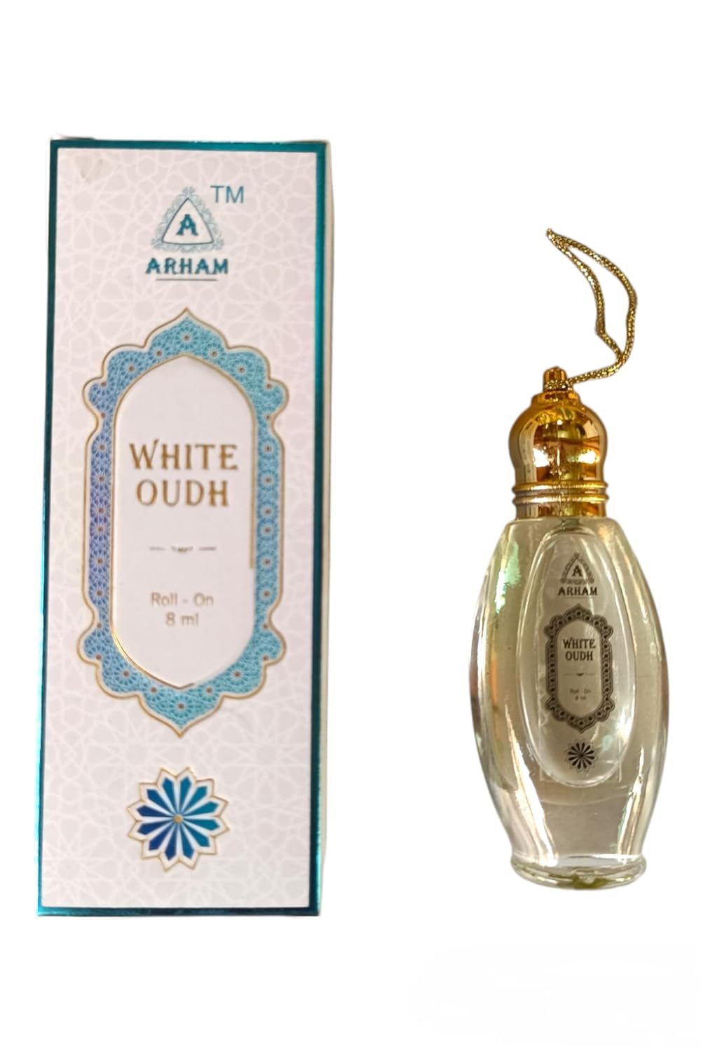 Arham Fragrance White Oudh Attar Roll-On Perfume 8ml - Premium Arabian Perfume Oil for Men & Women - Perfect for Daily Wear, Special Occasions & Gift Giving