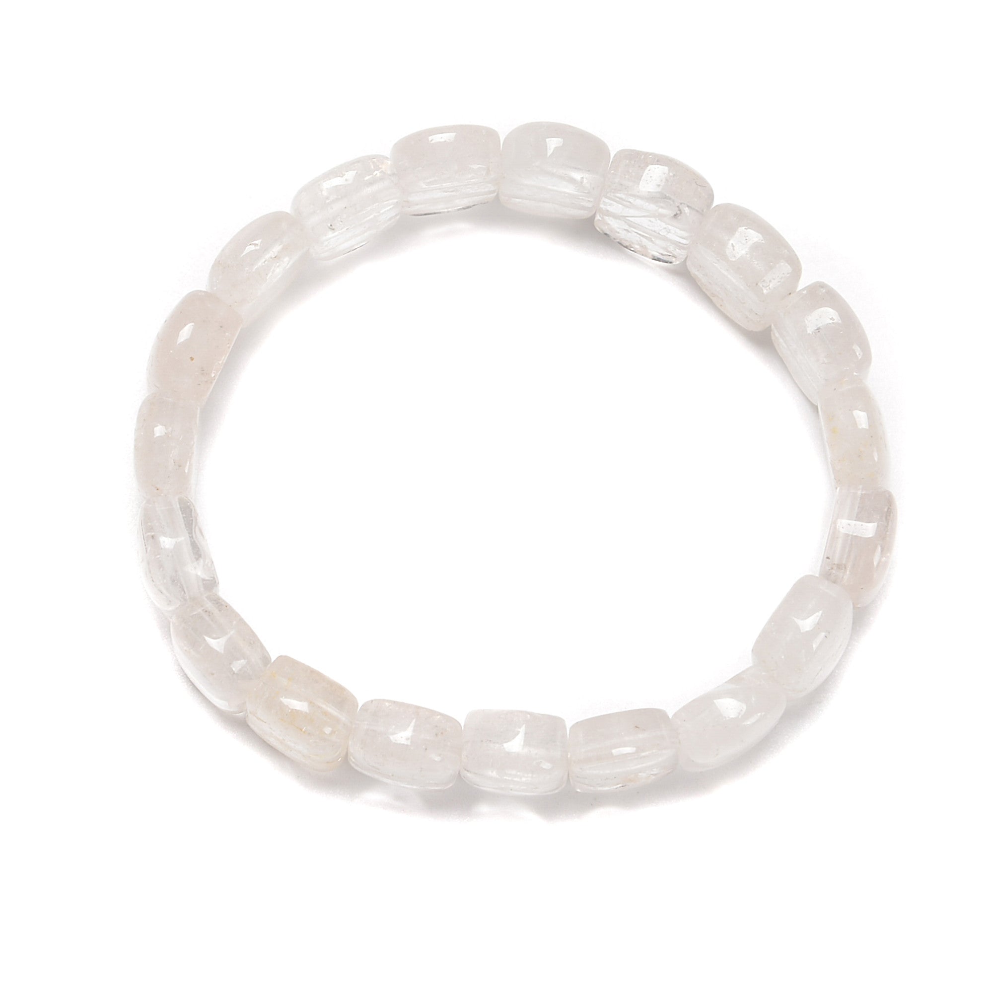 Clear Quartz Double Drill Bracelet - 10x14mm Oval Beads, 7.5 Inch Adjustable Length for Women | Healing Crystal Jewelry for Meditation, Yoga & Spiritual Energy