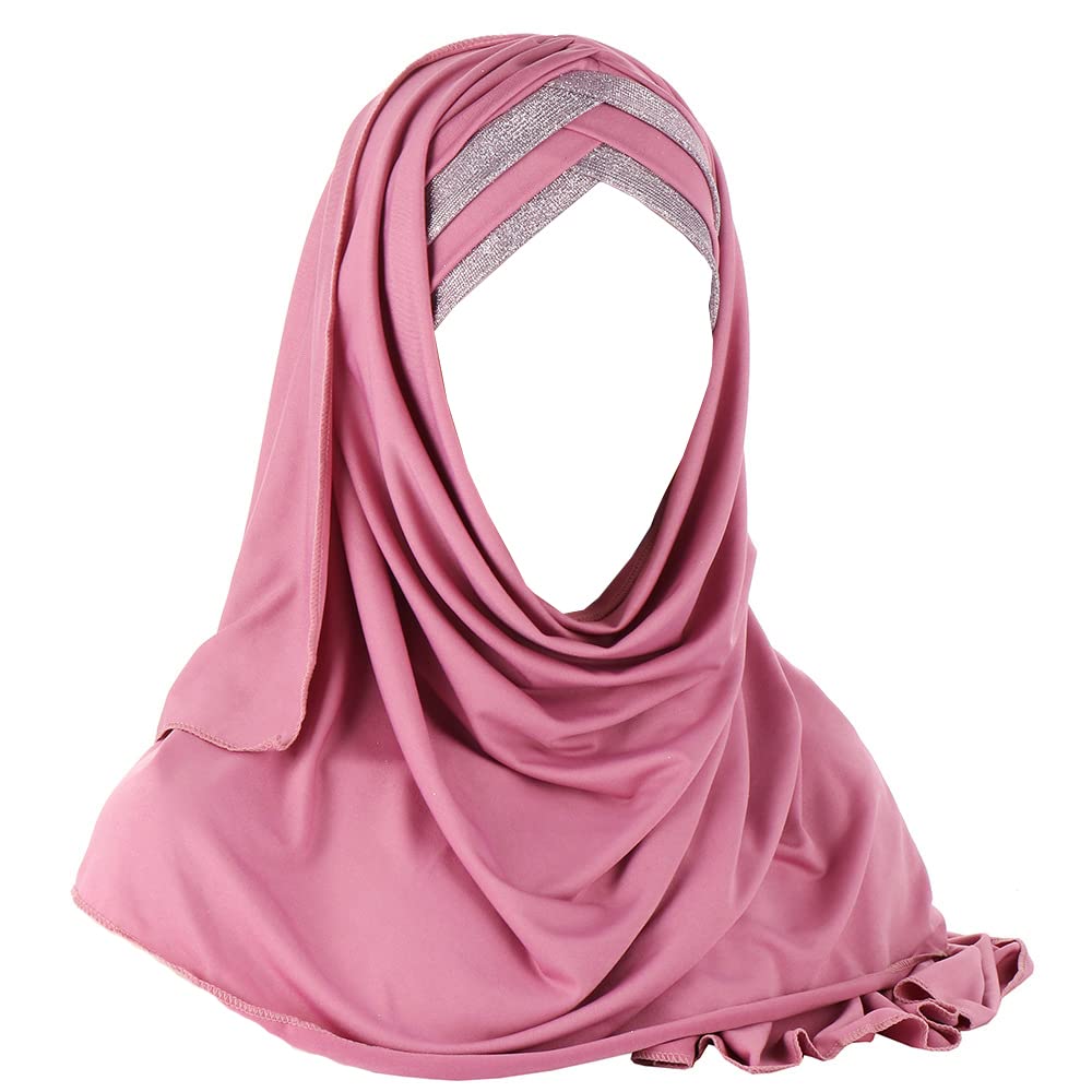 Elegant Women's Sequins Hijab Scarf - Muslim Head Wrap, Islamic Shawl, Long Turban Cap Head Cover for Daily Wear & Special Occasions