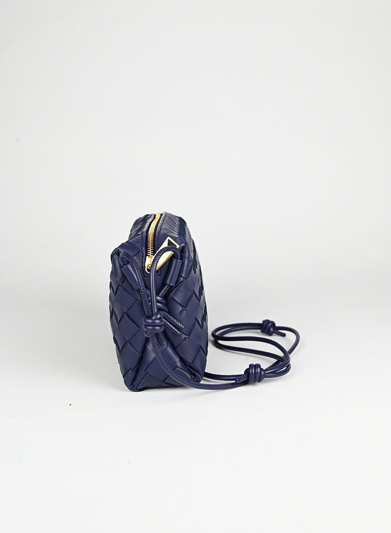Bottega Veneta Blue Leather Crossbody Bag for Women | Luxury Designer Shoulder Purse | Perfect for Work, Travel & Evening Out