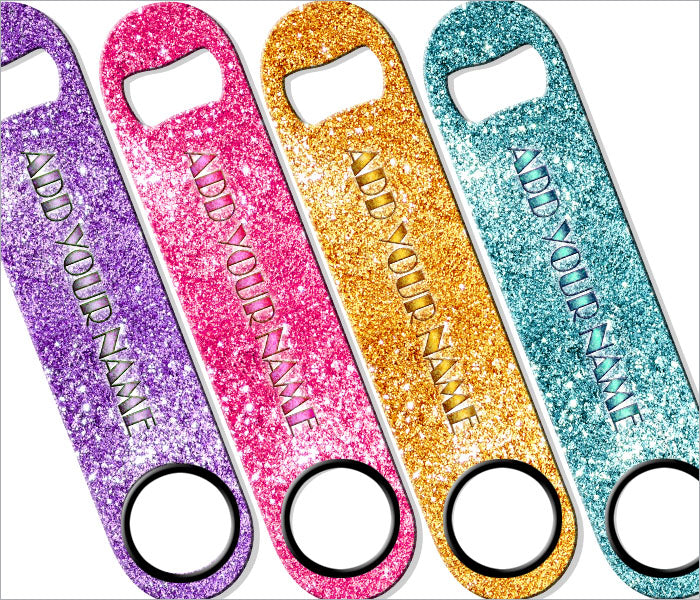 Personalized Speed Bottle Opener with Bling - Multiple Color Options for Beer, Soda & Champagne - Perfect for Parties, Weddings & Gifts