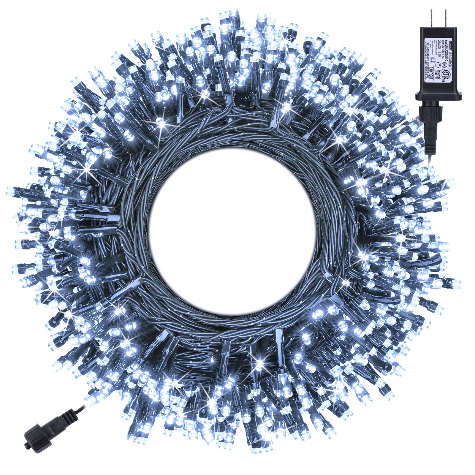 350 LED Christmas String Lights Outdoor - 131ft Connectable with Timer, 8 Lighting Modes, Waterproof for Tree, Home, Party, Holiday & Indoor Xmas Decorations (White) - Perfect for Backyard, Garden, Patio, Wedding & Christmas Decor