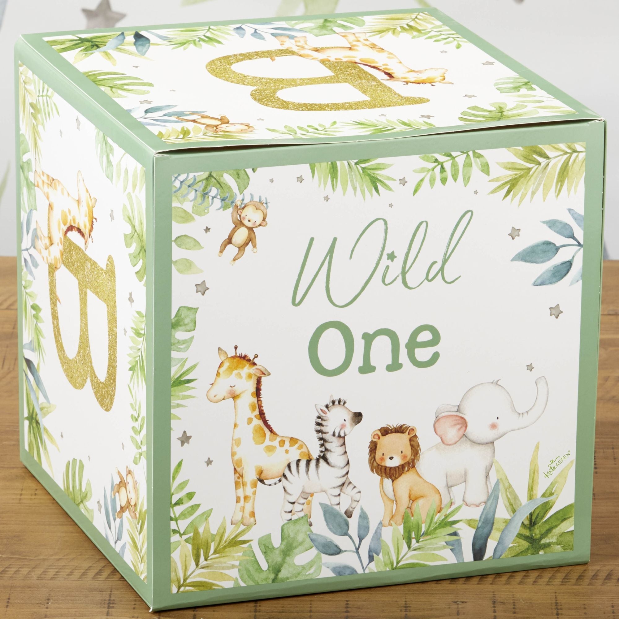 Safari Baby Block Box - Educational Wooden Toy Set of 4 for Toddlers - Perfect for Early Learning, Playtime & Nursery Decor
