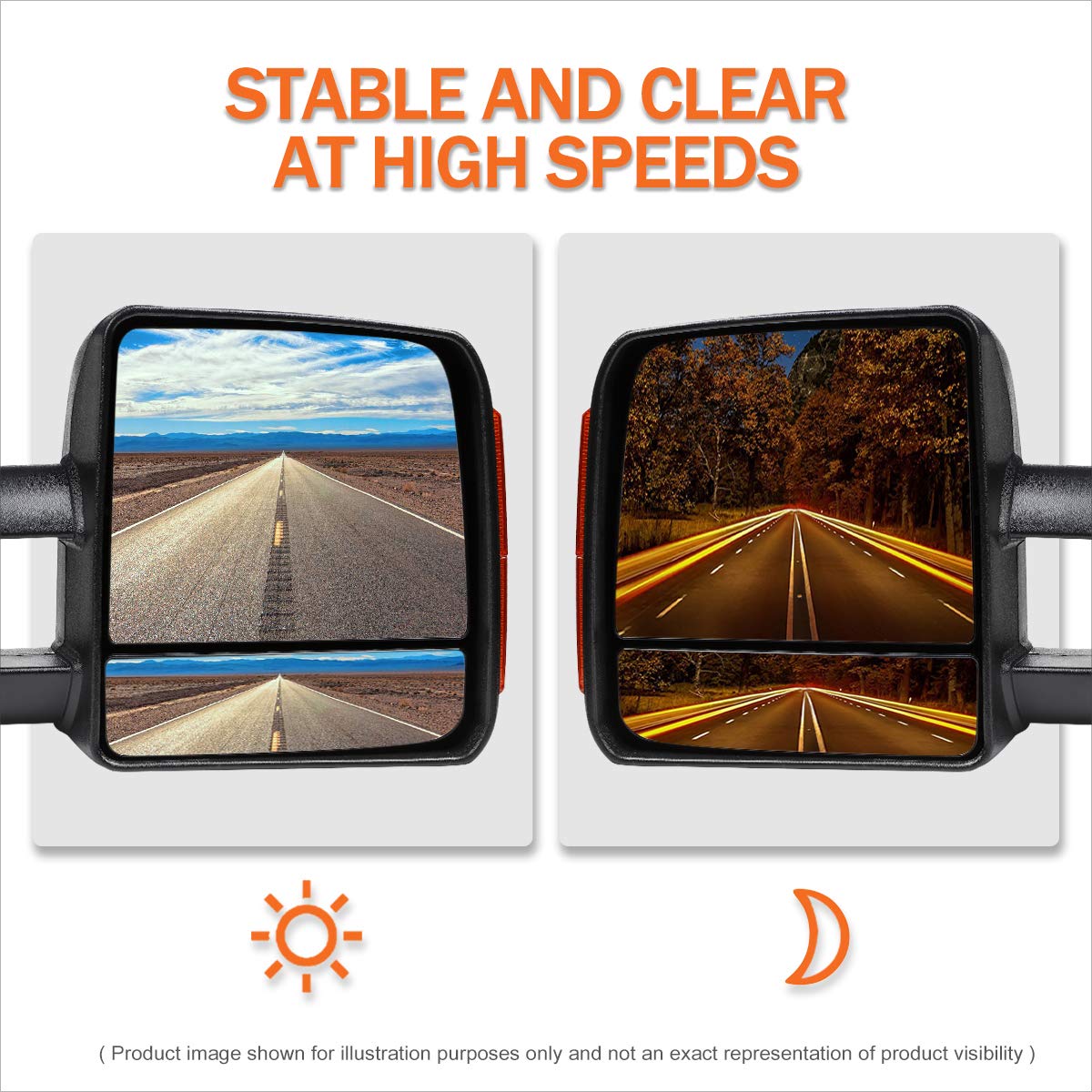 07-16 Toyota Tundra Power Heated Towing Mirrors with Amber LED Turn Signal - Passenger Side Black - Perfect for Towing Trailers & Enhanced Nighttime Visibility