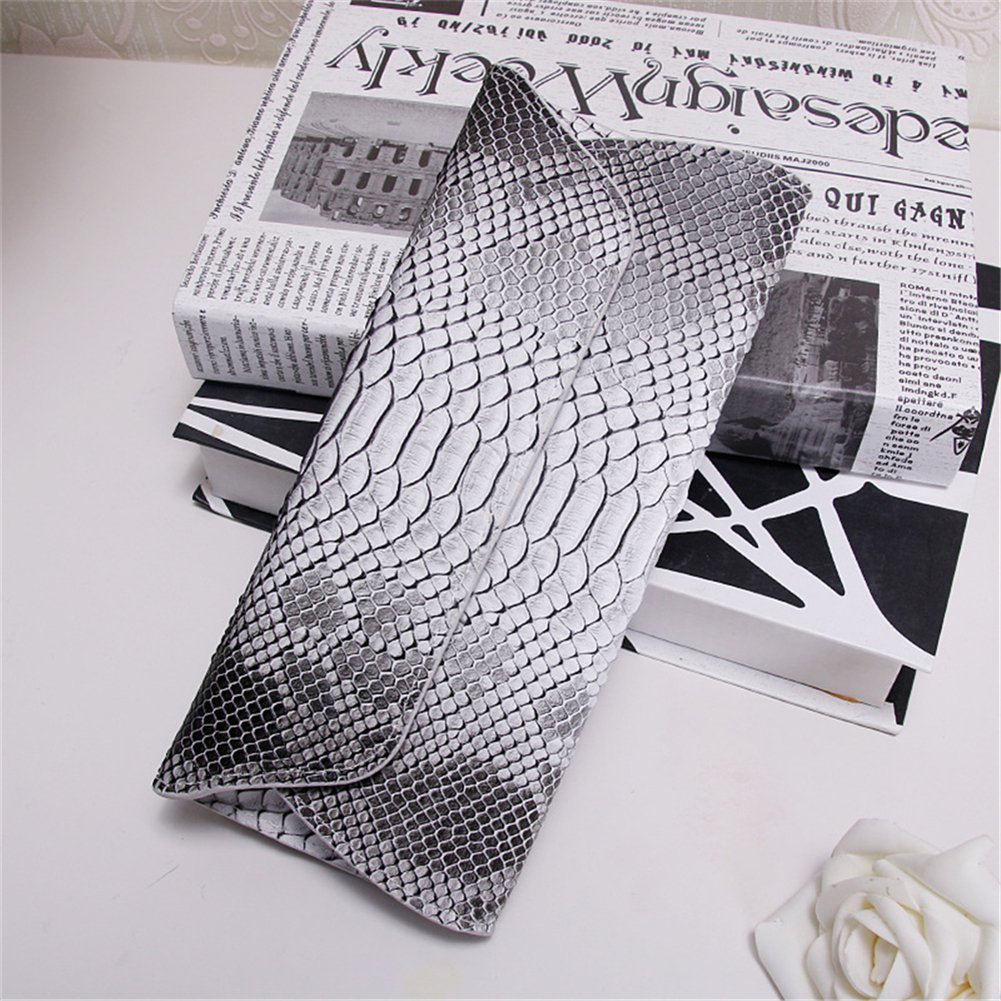 Genuine Leather Snakeskin Envelope Handbag Wallet Clutch for Women - Elegant Evening Bag for Parties, Weddings & Special Occasions