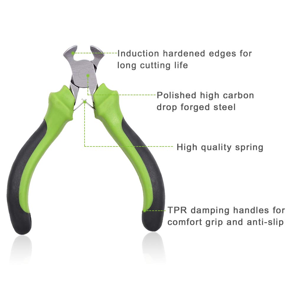 SPEEDWOX 4 Inch Mini End Nipper Pliers - Precision Wire Cutters for Guitar Strings, Jewelry Making, Beading & Shoe Repair | Spring-Loaded Small End Cutting Nippers for DIY Crafts & Electronics
