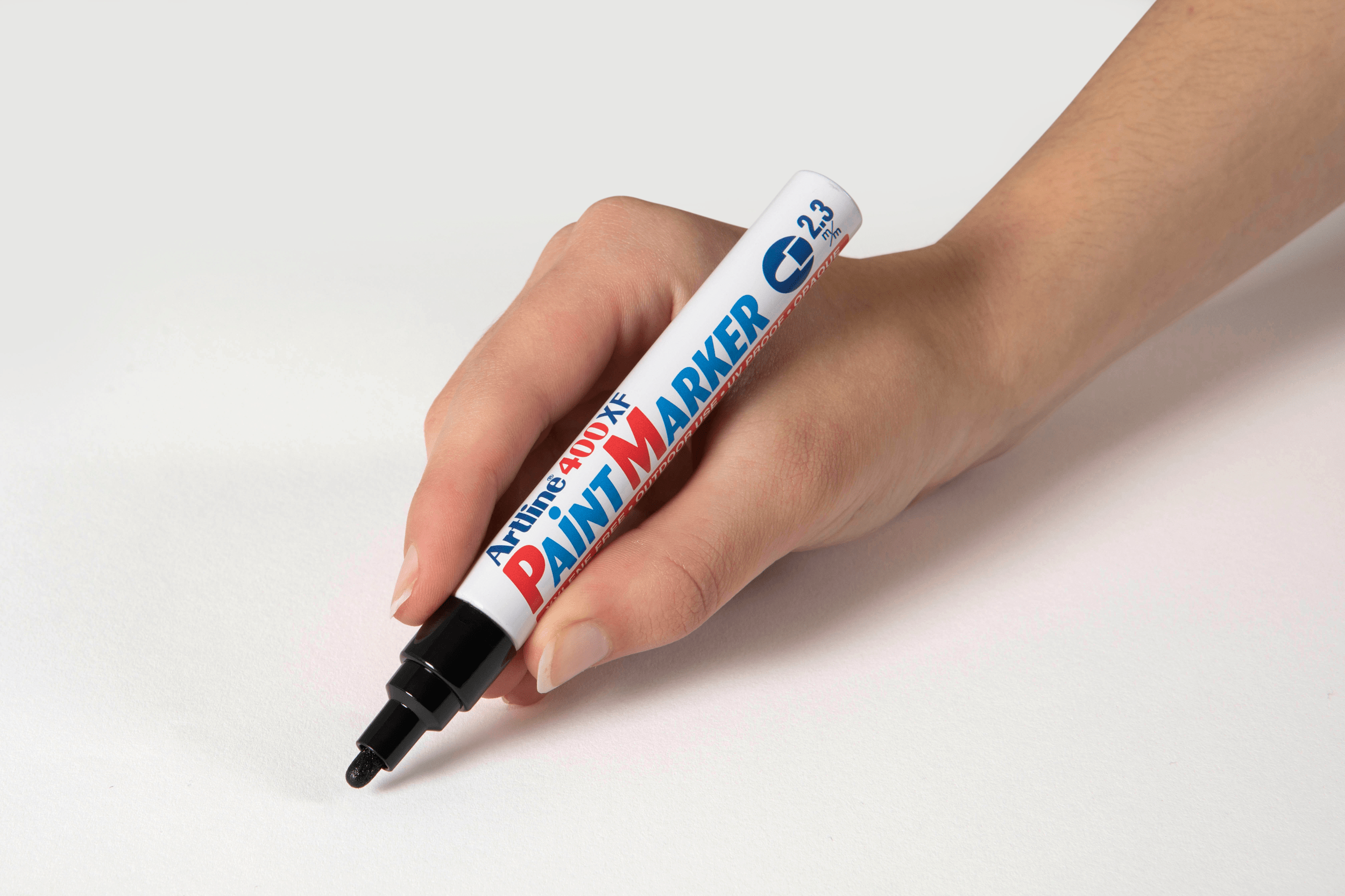 Artline 400 Black Paint Marker - 2.3mm Bullet Tip, Pack of 12 - Permanent Ink for DIY Crafts, Signage & Industrial Labeling