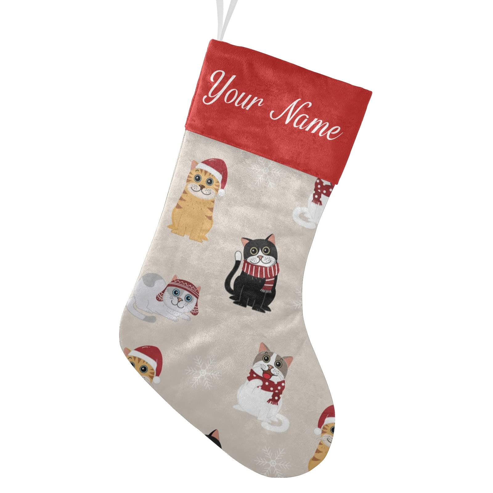 Personalized Christmas Stockings for Cats & Dogs - Custom Name Pet Xmas Socks, 17.52 x 7.87 Inch - Perfect Holiday Gift for Pets & Pet Lovers, Great for Fireplace Decor & Christmas Photo Props