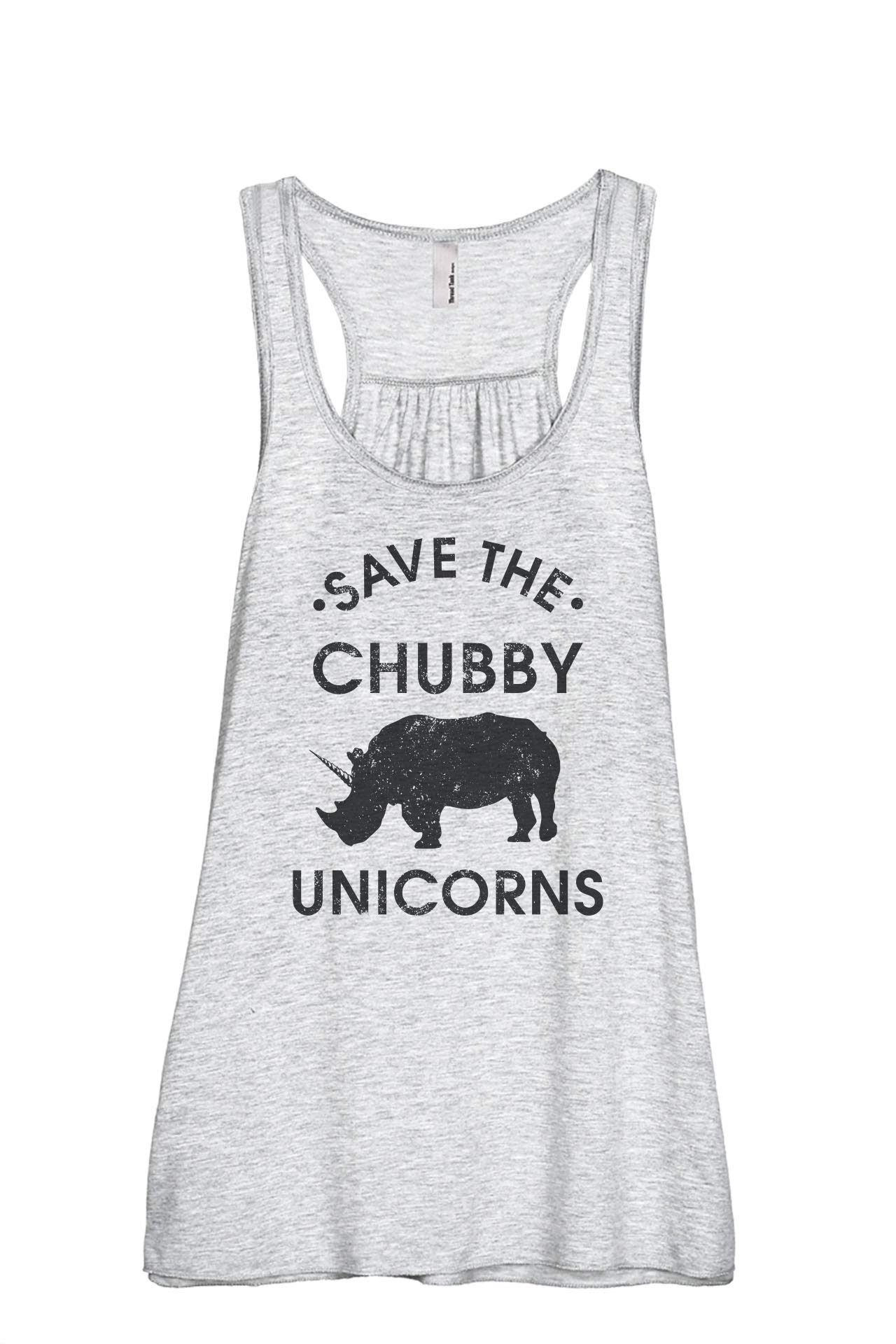 Save The Chubby Unicorns Women's Sleeveless Flowy Racerback Tank Top - Cute Summer Casual Tops for Women, Perfect for Beach Outings & Yoga