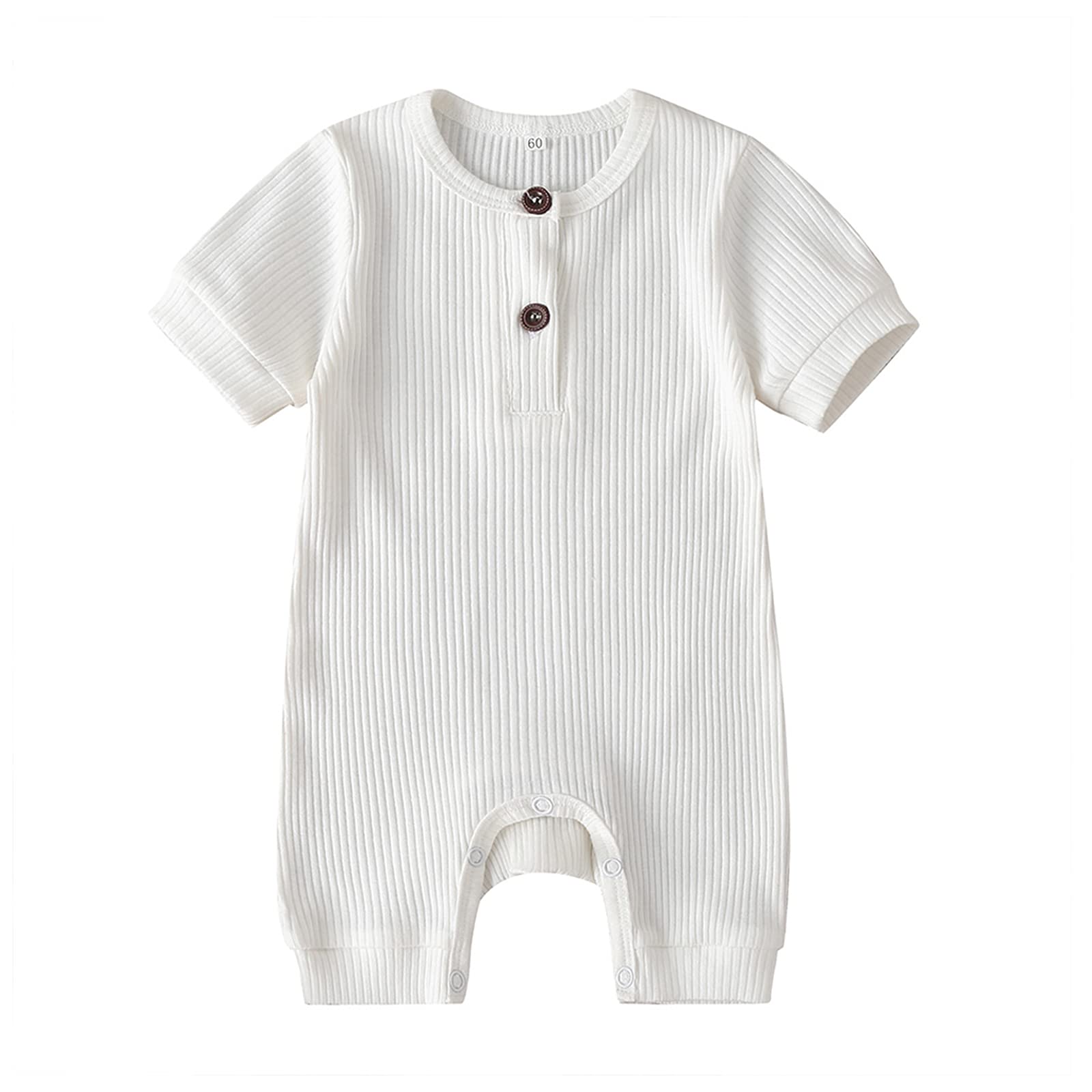2 Pack Baby Romper Onesie - Unisex Newborn Summer Outfits for Boys & Girls | Soft Cotton Button-Up Jumpsuit for Infants | Perfect for Playdates, Family Photos & Everyday Wear